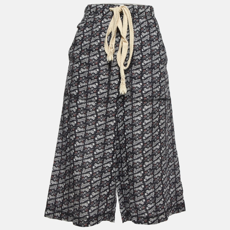 

Loewe Navy Blue Printed Linen Culotte Pants XS