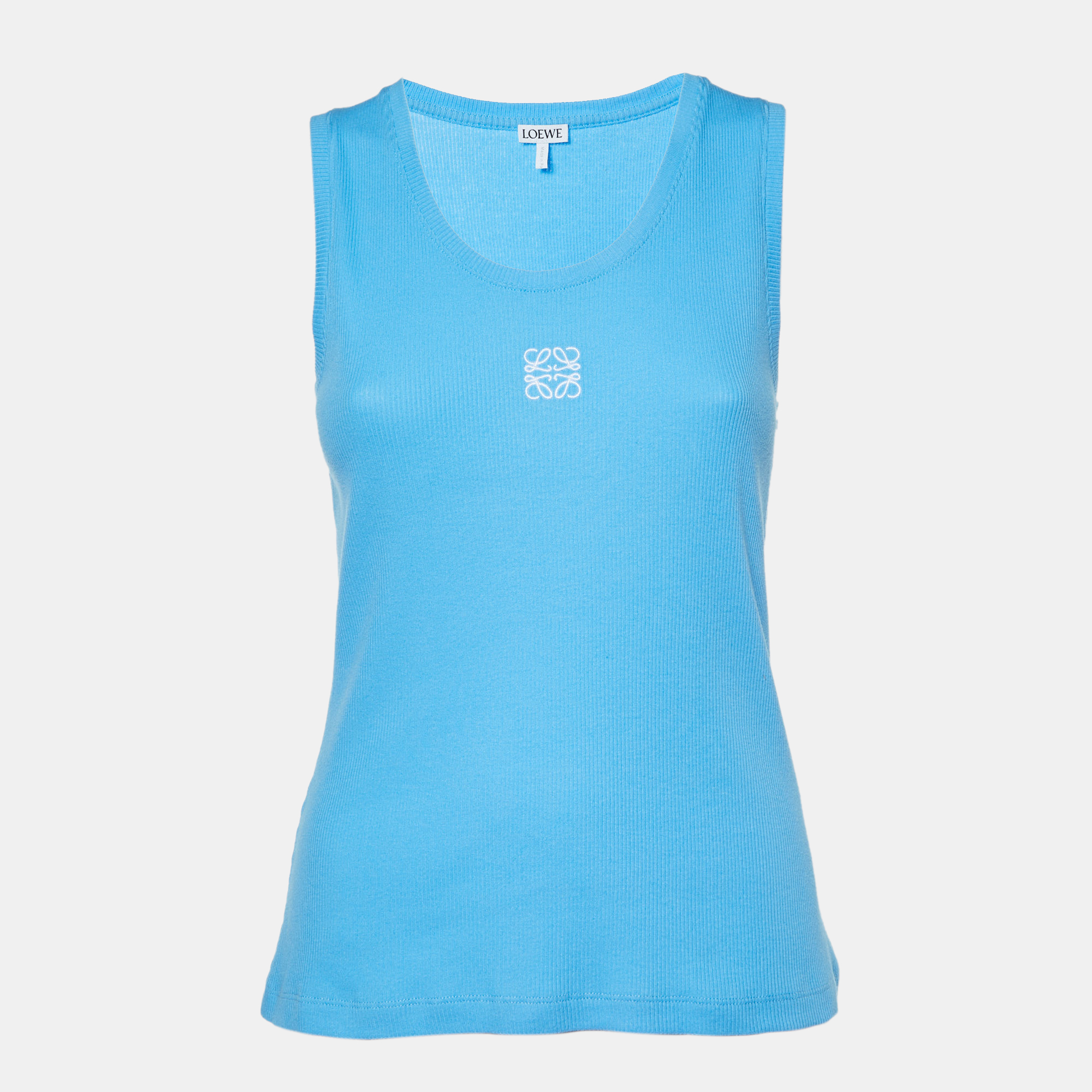 

Loewe Blue Cotton Rib Knit Anagram Embroidered Tank Top L