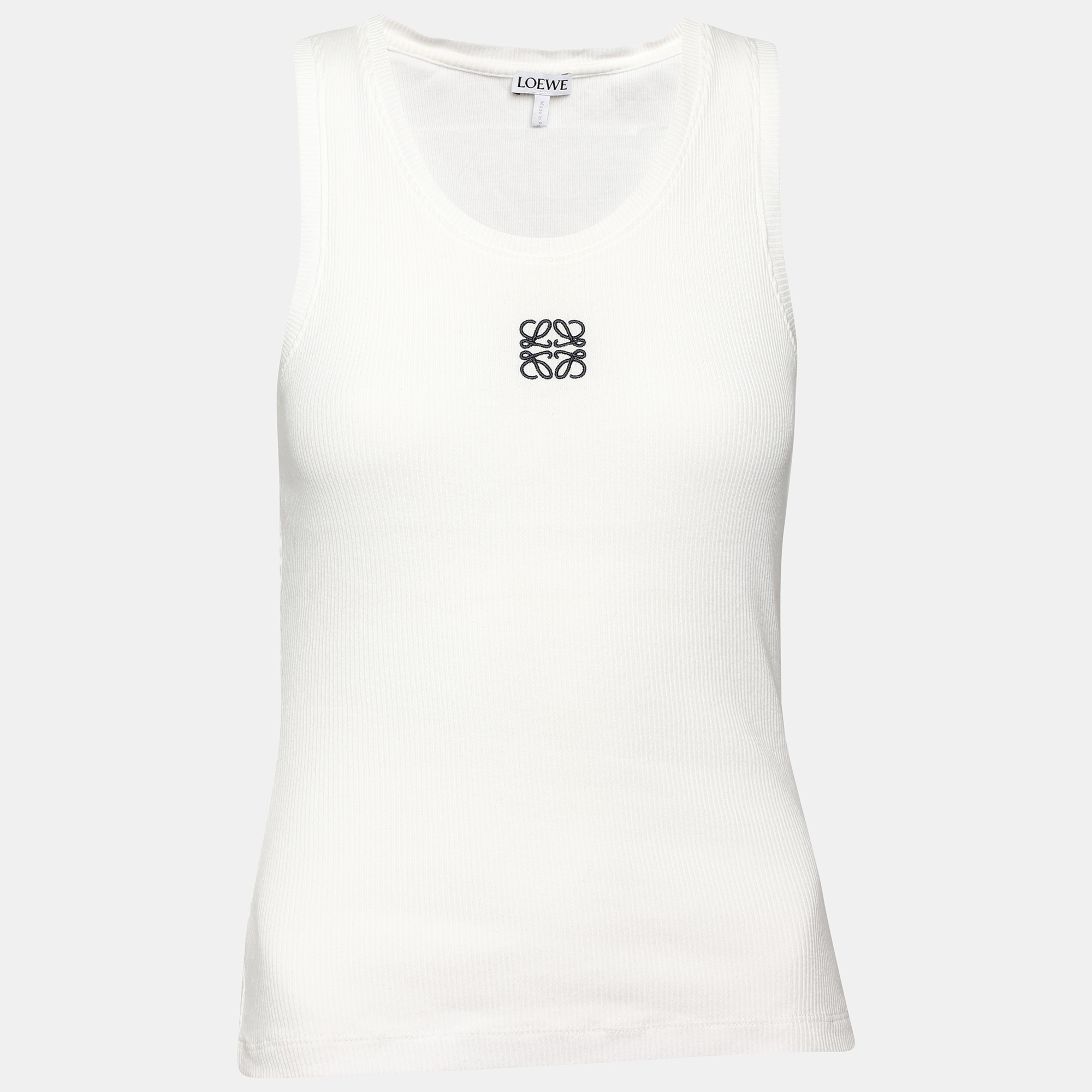 

Loewe White Rib Knit Anagram Tank Top M