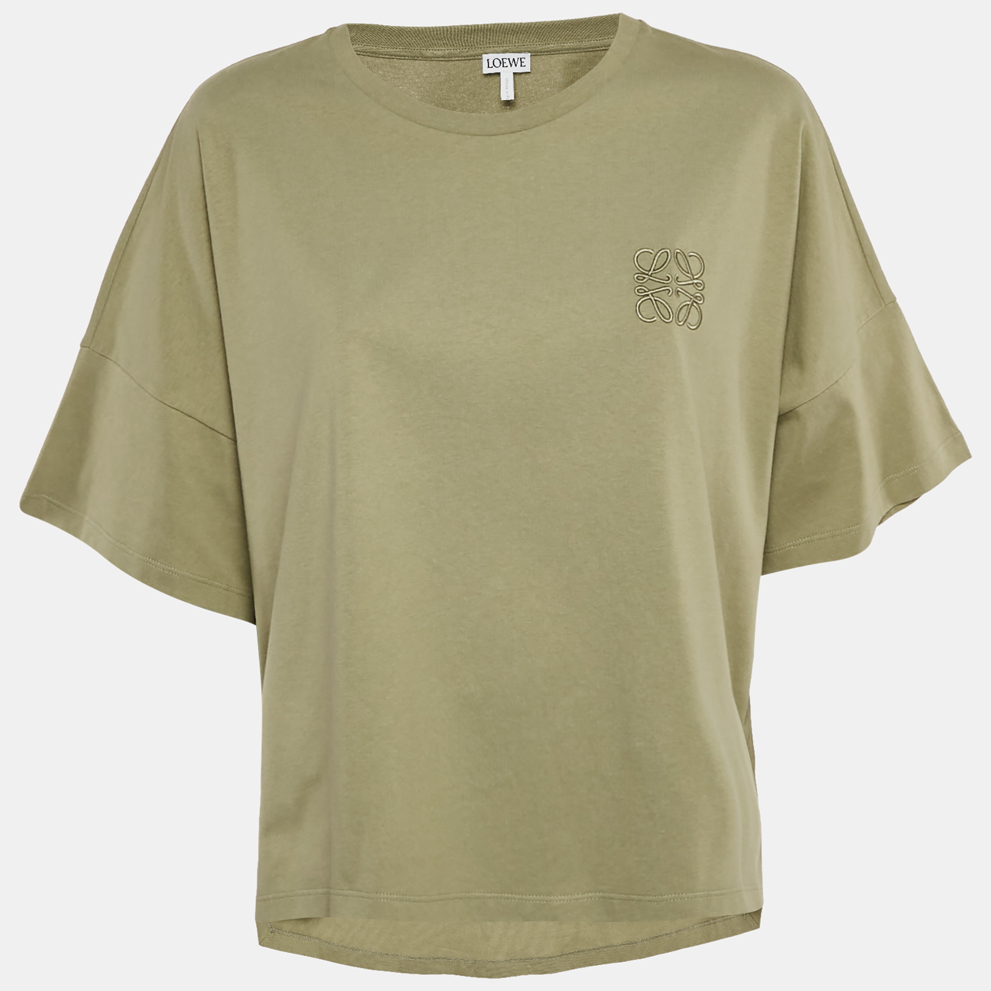 

Loewe Olive Green Cotton Anagram Embroidered T-Shirt M