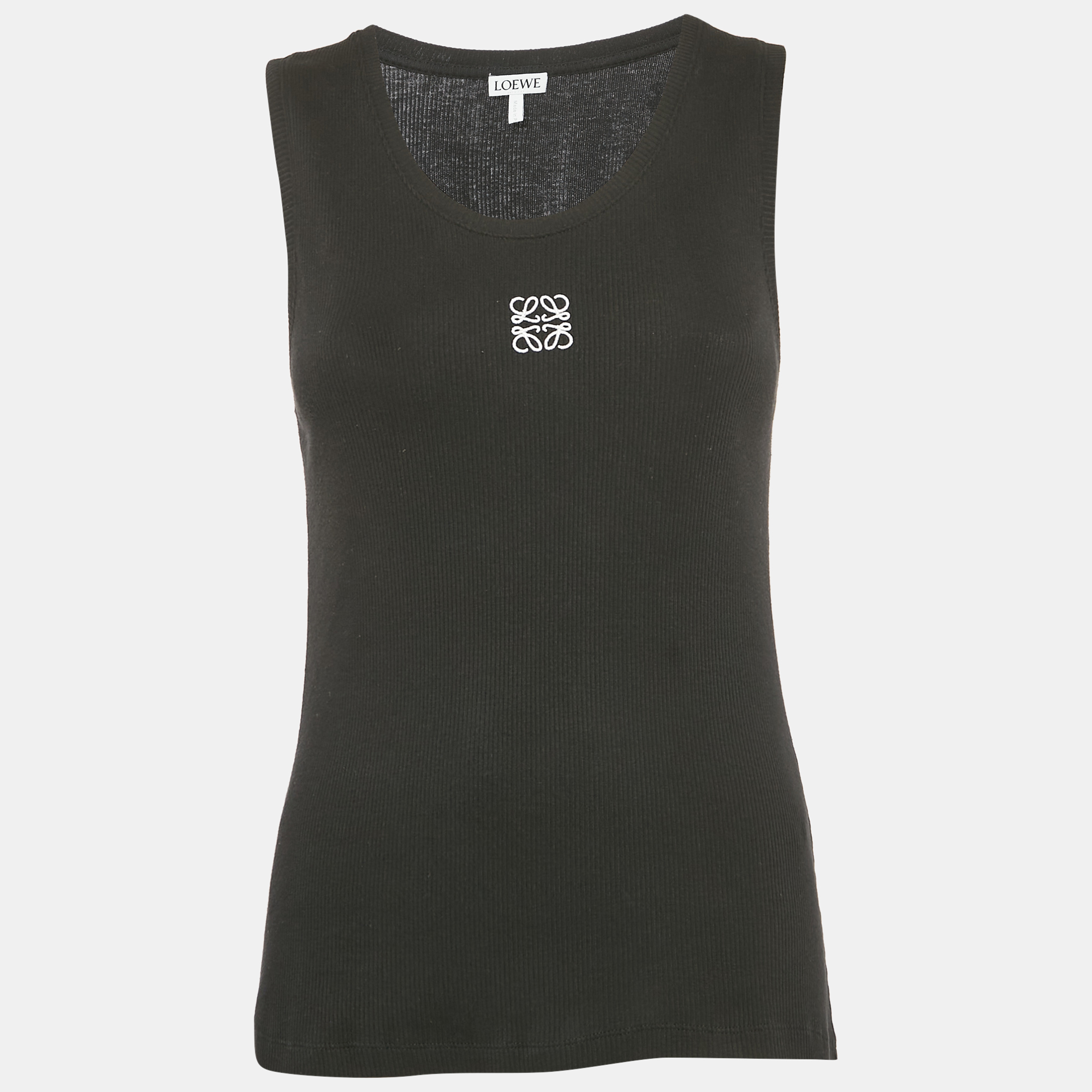 

Loewe Black Angaram Embroidered Rib Knit Tank Top L