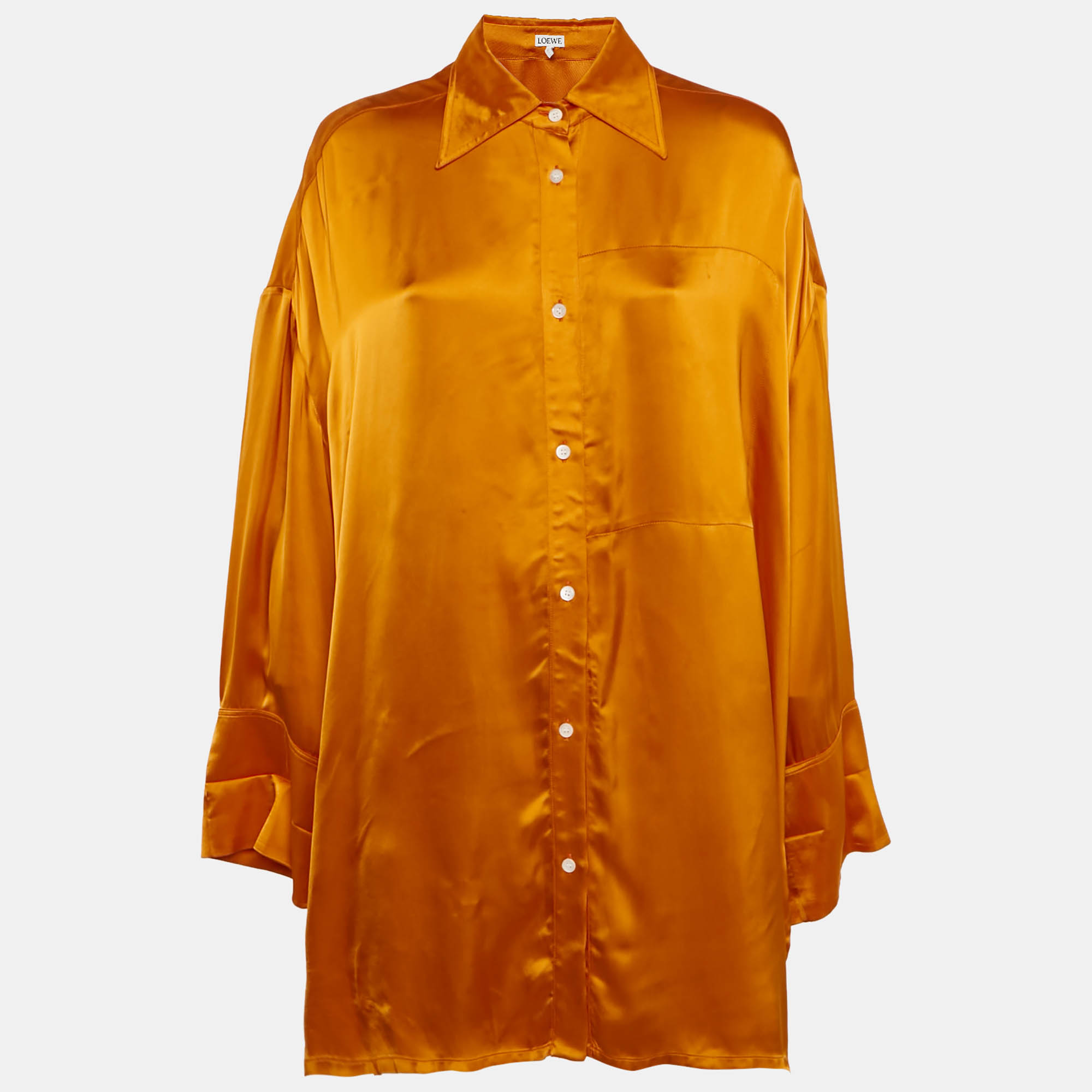 

Loewe Orange Satin Button Front Oversized Shirt L