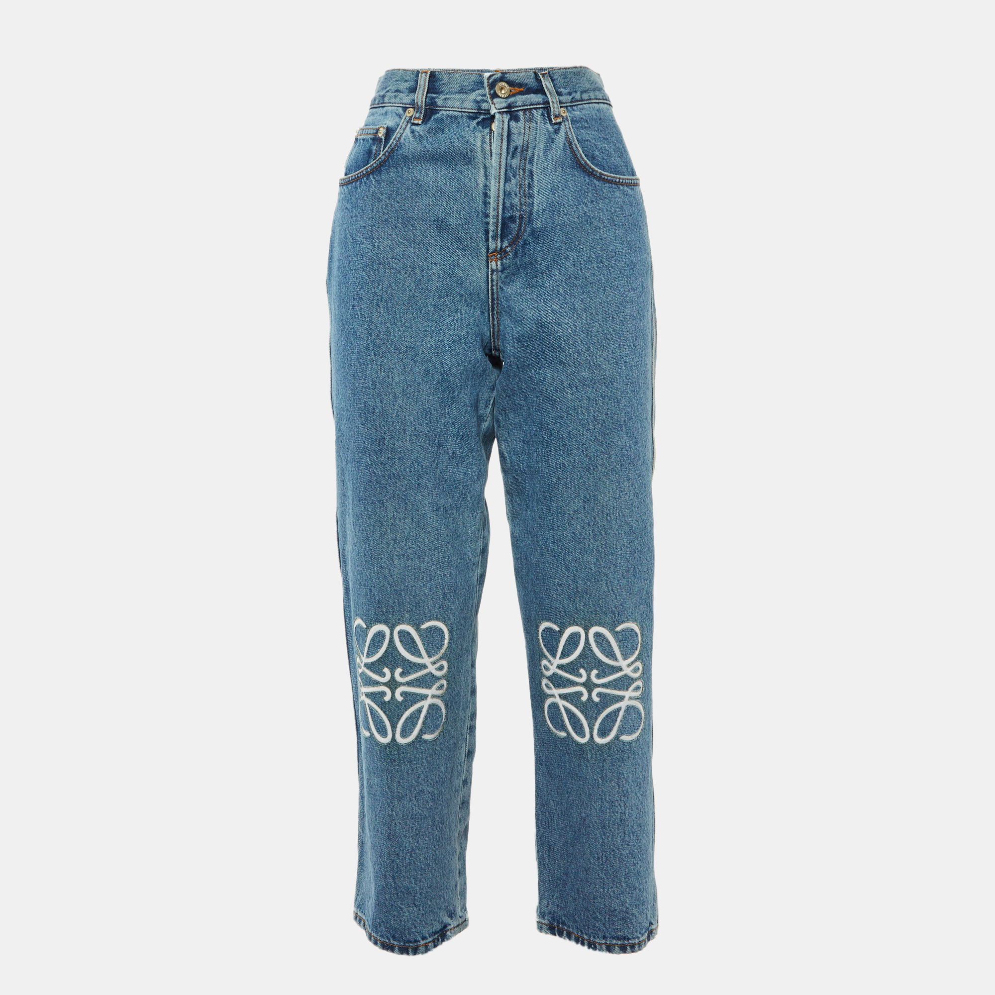 

Loewe Blue Denim Anagram Copped Jeans M/Waist 29"