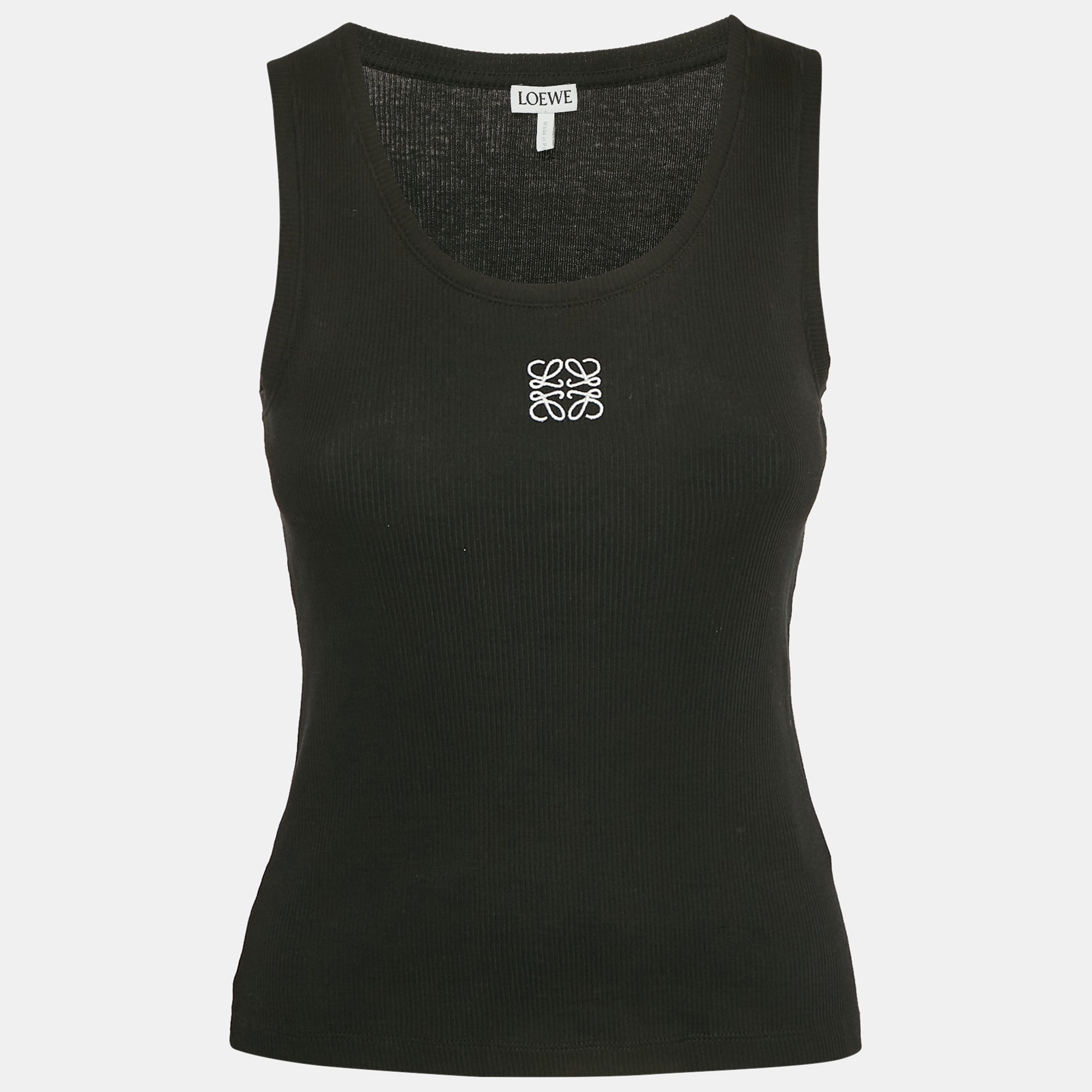 

Loewe Black Anagram Embroidered Rib Knit Tank Top S