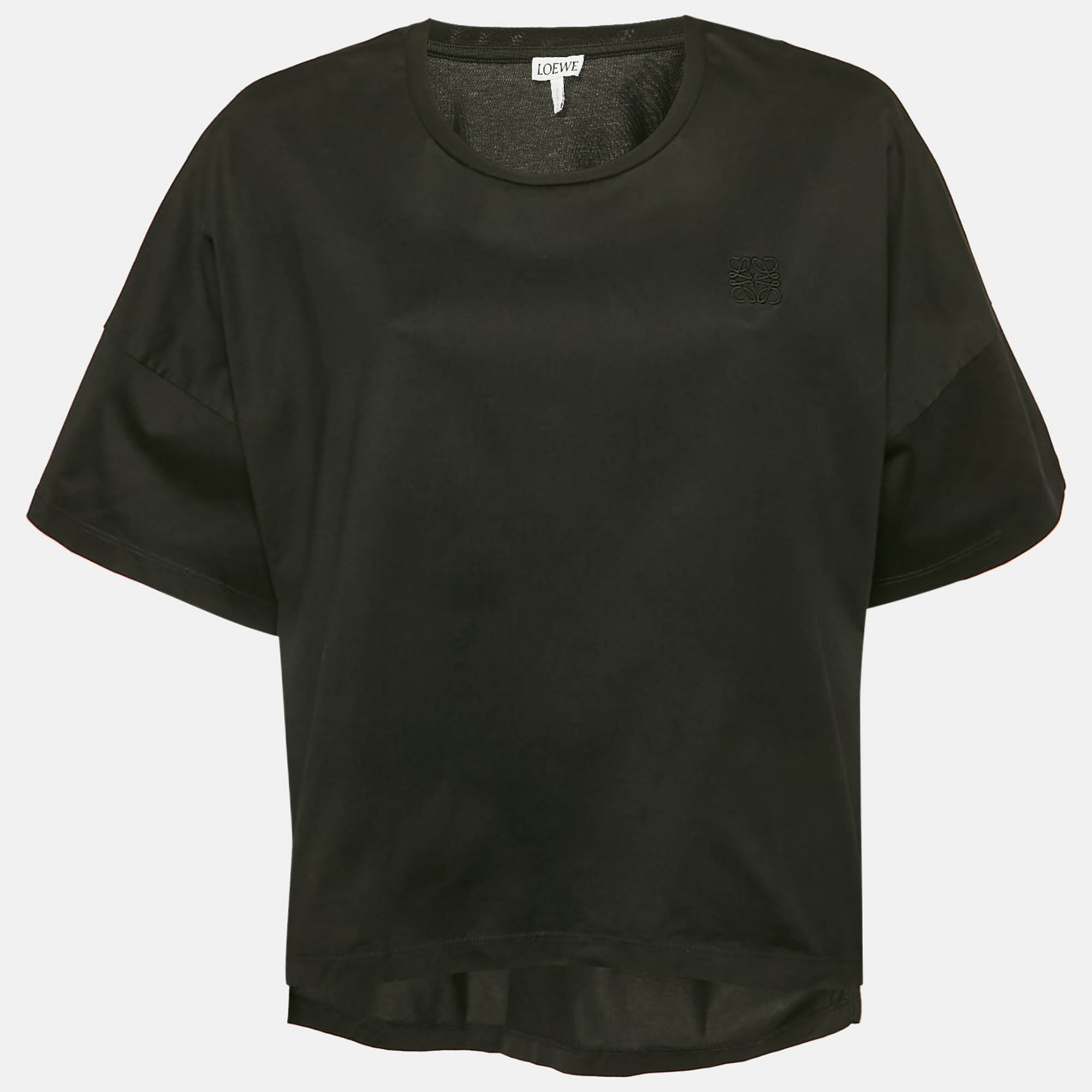 

Loewe Black Anagram Embroidered Cotton Crew Neck T-Shirt S
