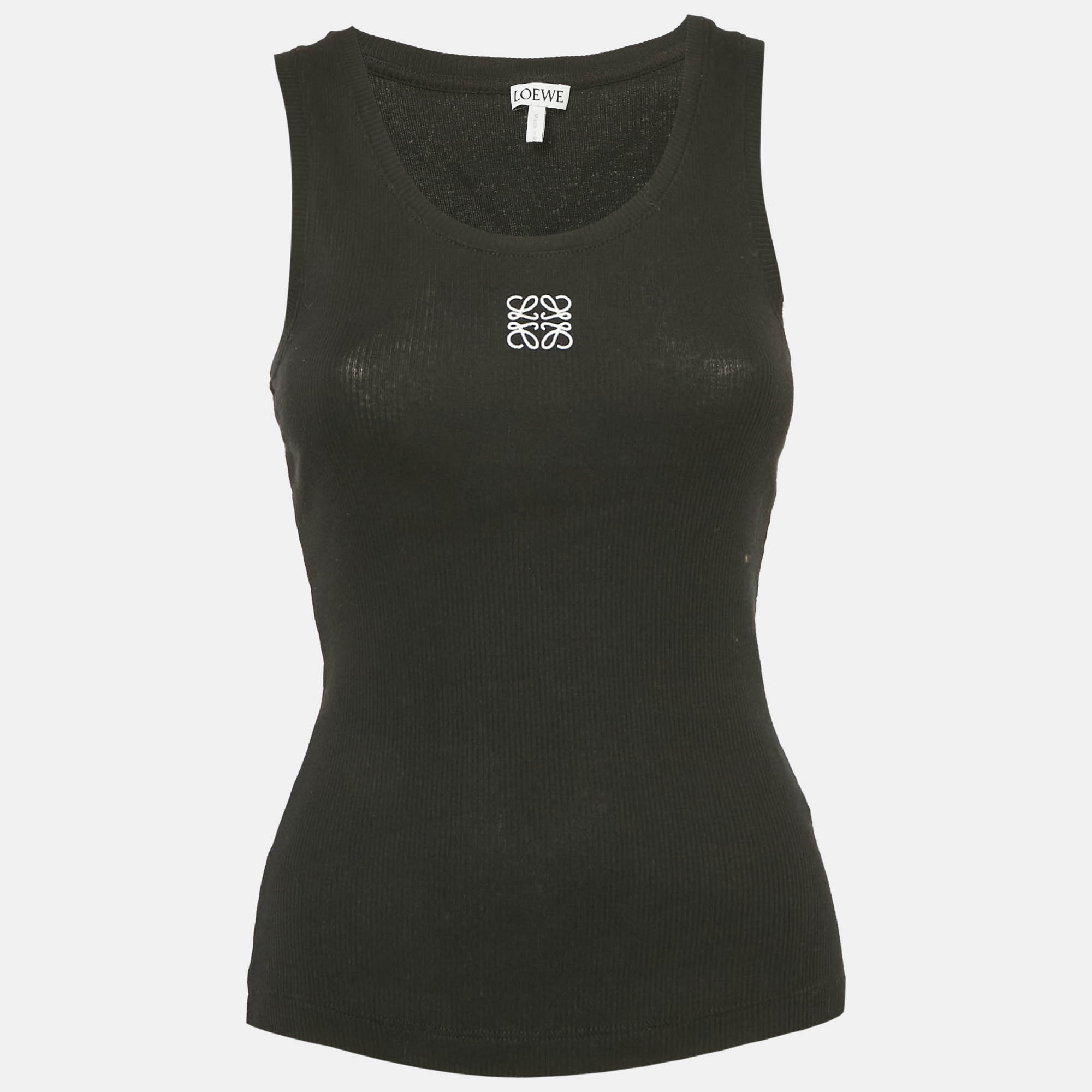 

Loewe Black Anagram Embroidery Rib Knit Tank Top S