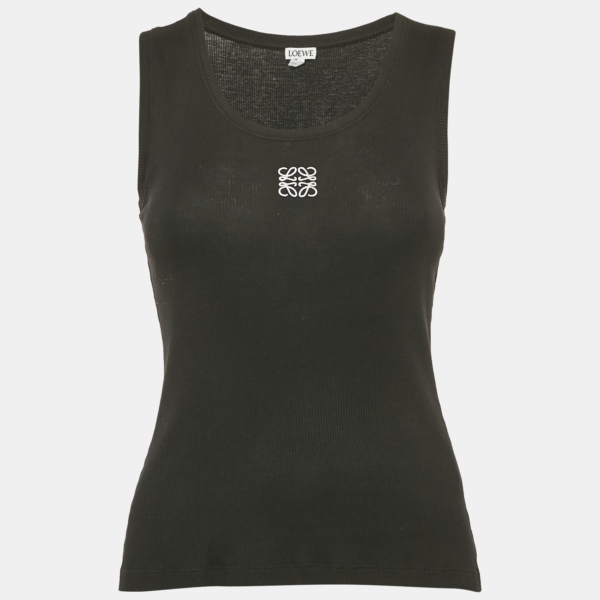 

Loewe Black Anagram Embroidery Rib Knit Tank Top S