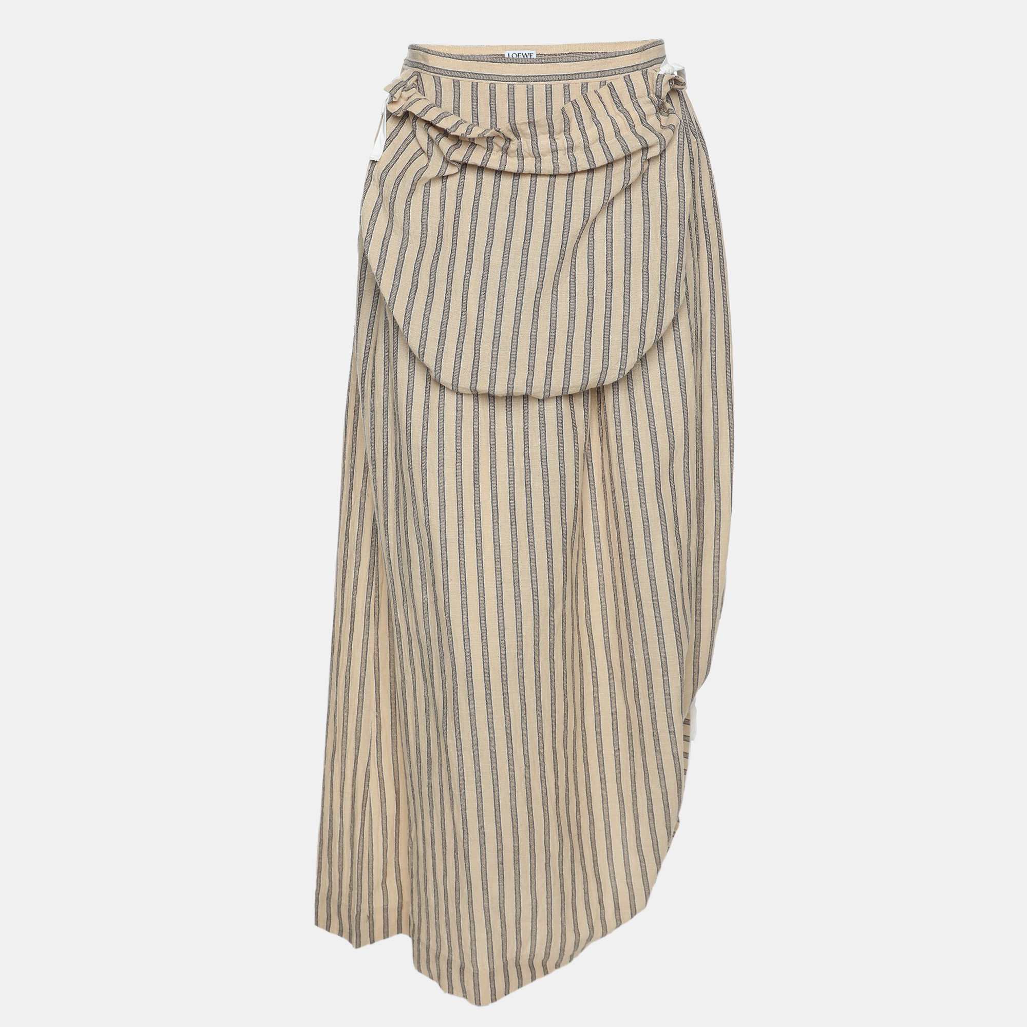 

Loewe Beige/Brown Striped Linen Skirt M