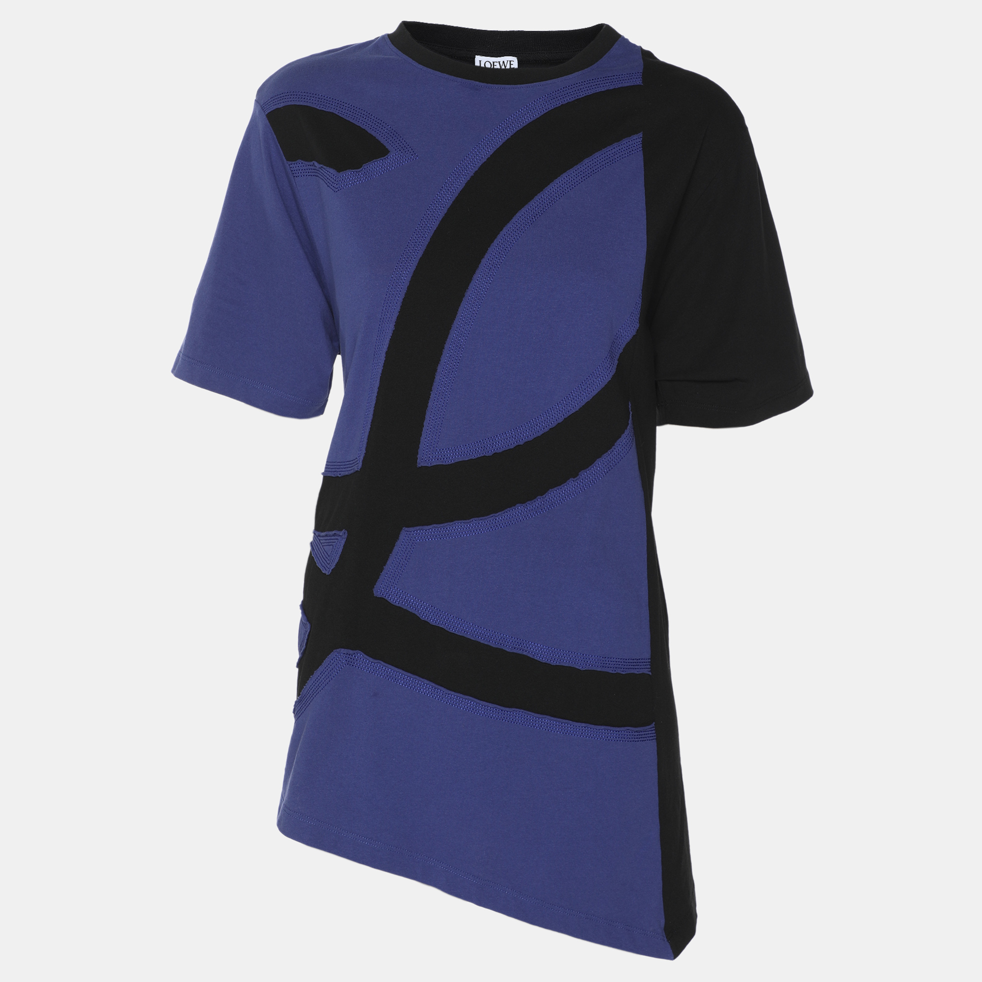 

Loewe Black/Blue Jersey Asymmetric T-Shirt M