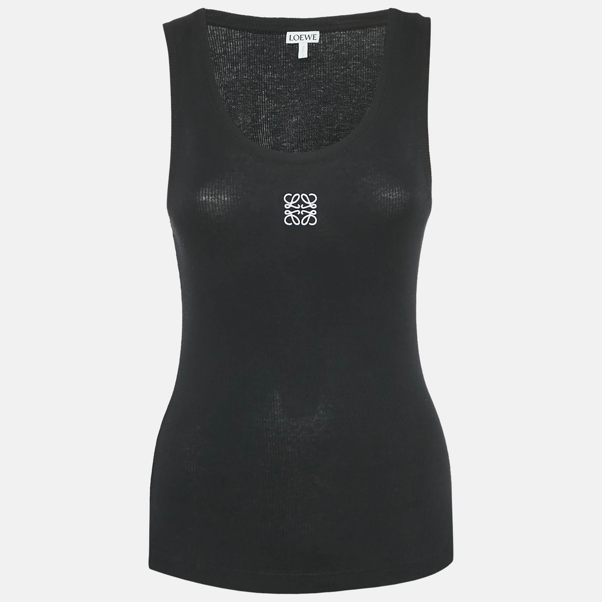 

Loewe Black Anagram Embroidery Rib Knit Tank Top M