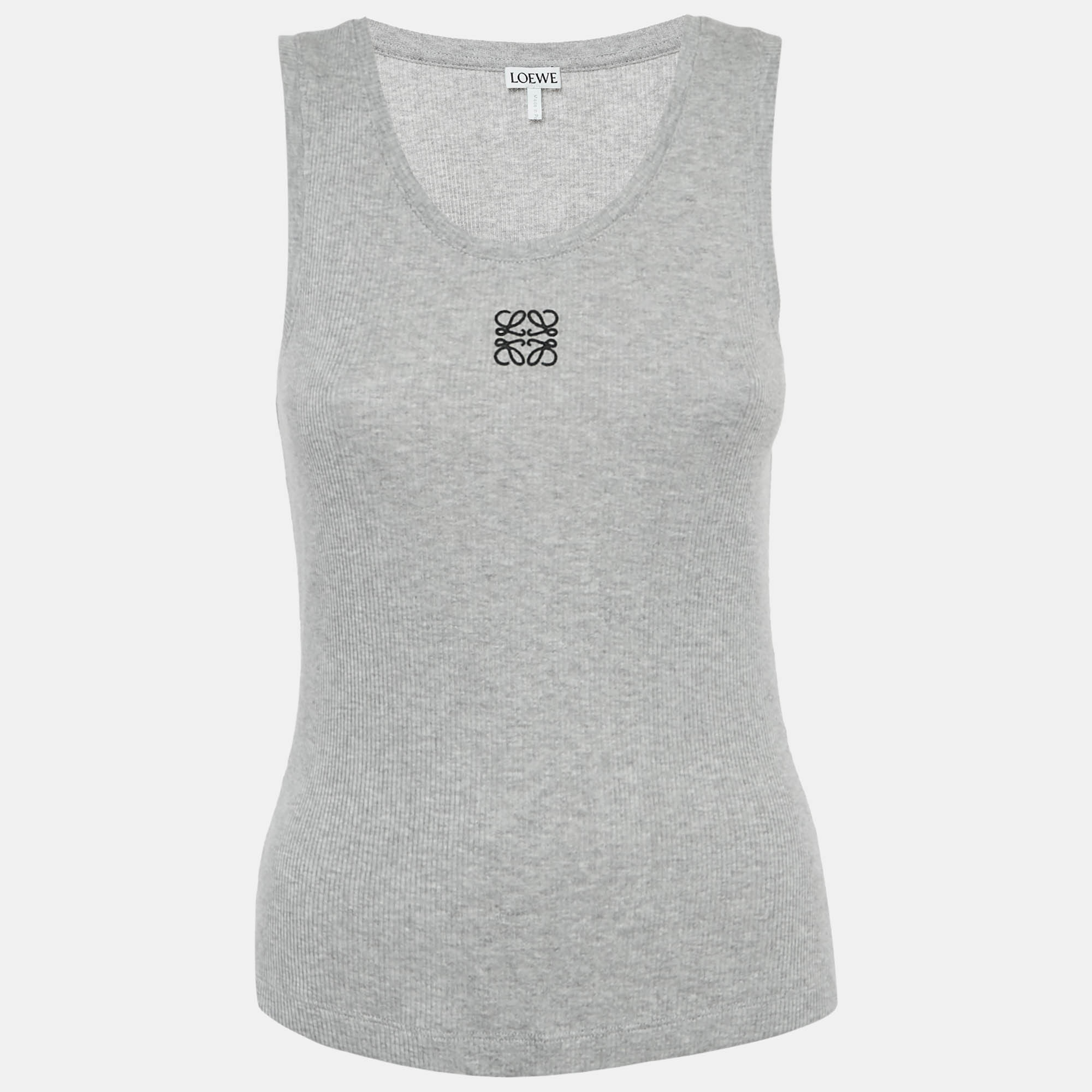 

Loewe Grey Anagram Embroidery Rib Knit Tank Top M