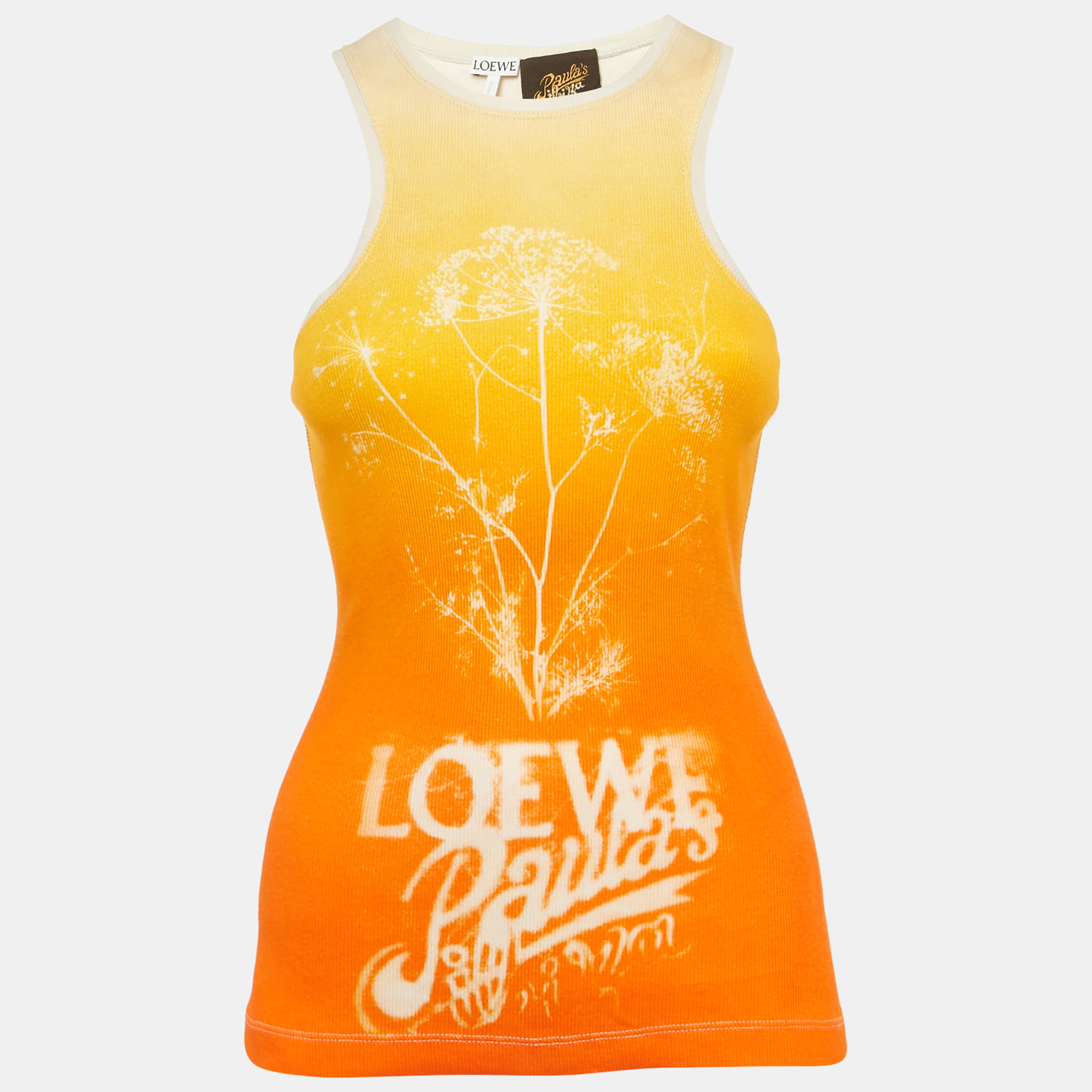 

Loewe Orange Ombre Printed Rib Knit Tank Top S