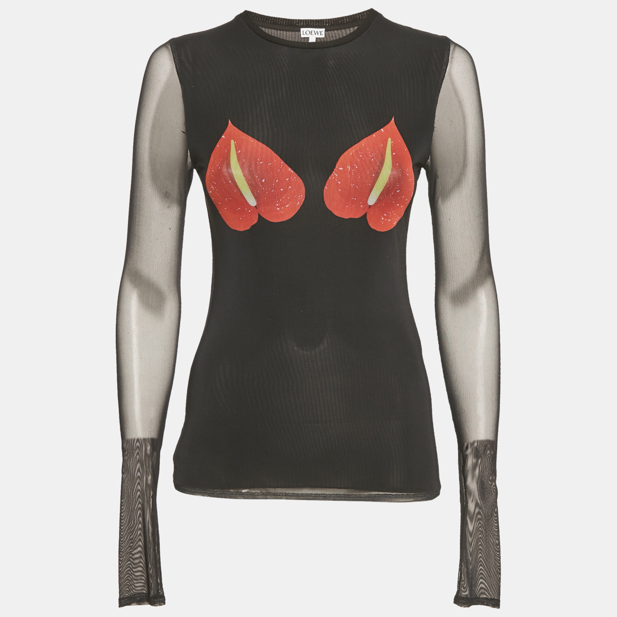 

Loewe Black Mesh Anthurium Printed Full Sleeves Top S