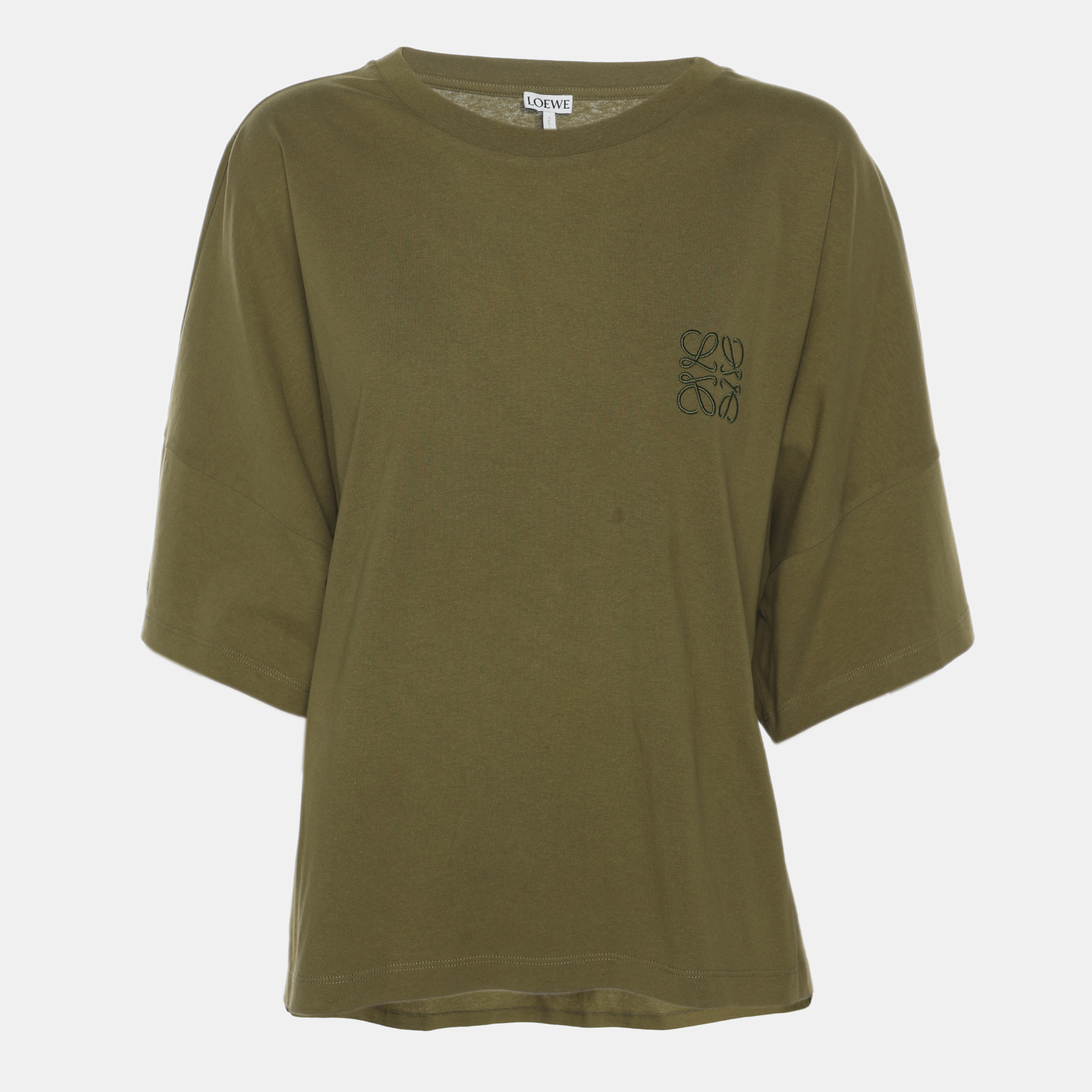 

Loewe Olive Green Knit Logo T-Shirt M