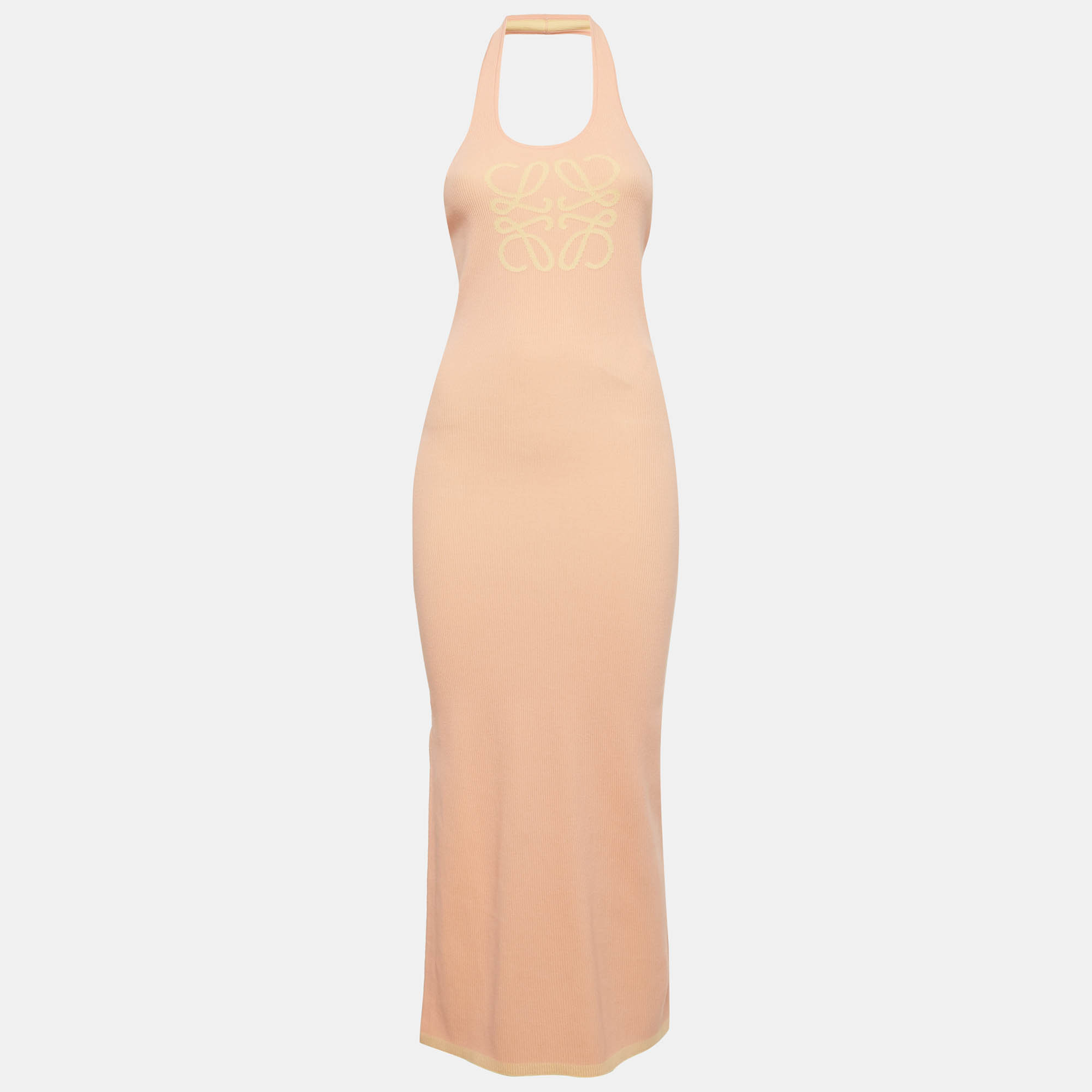 

Loewe + Paula's Ibiza Pink/Yellow Rib Knit Anagram Tank Dress S
