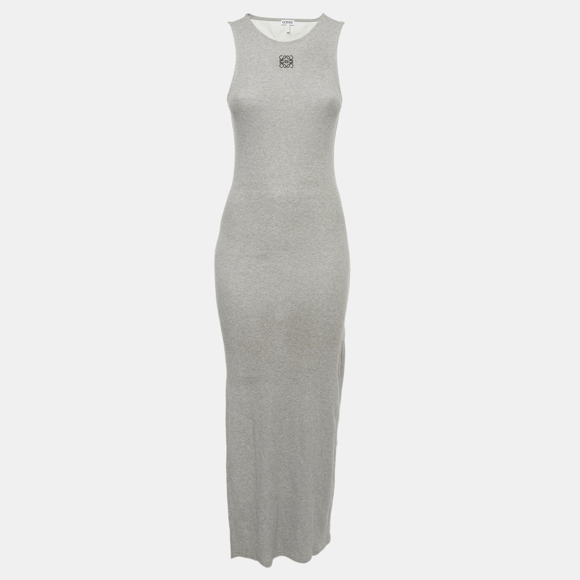 

Loewe Grey Anagram Rib Knit Tank Maxi Dress M