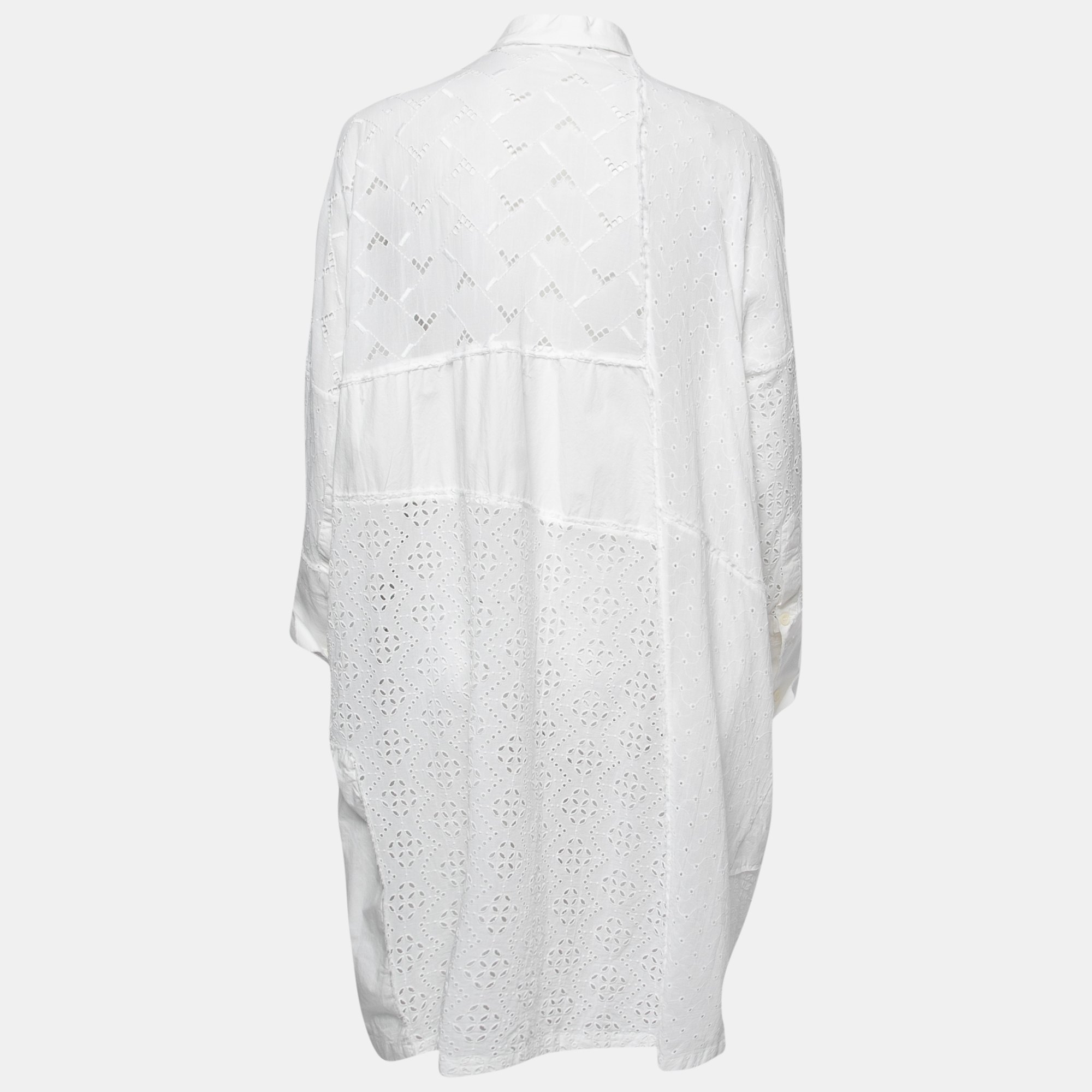 

Loewe White Eyelet Cotton Shirt Effect Dress