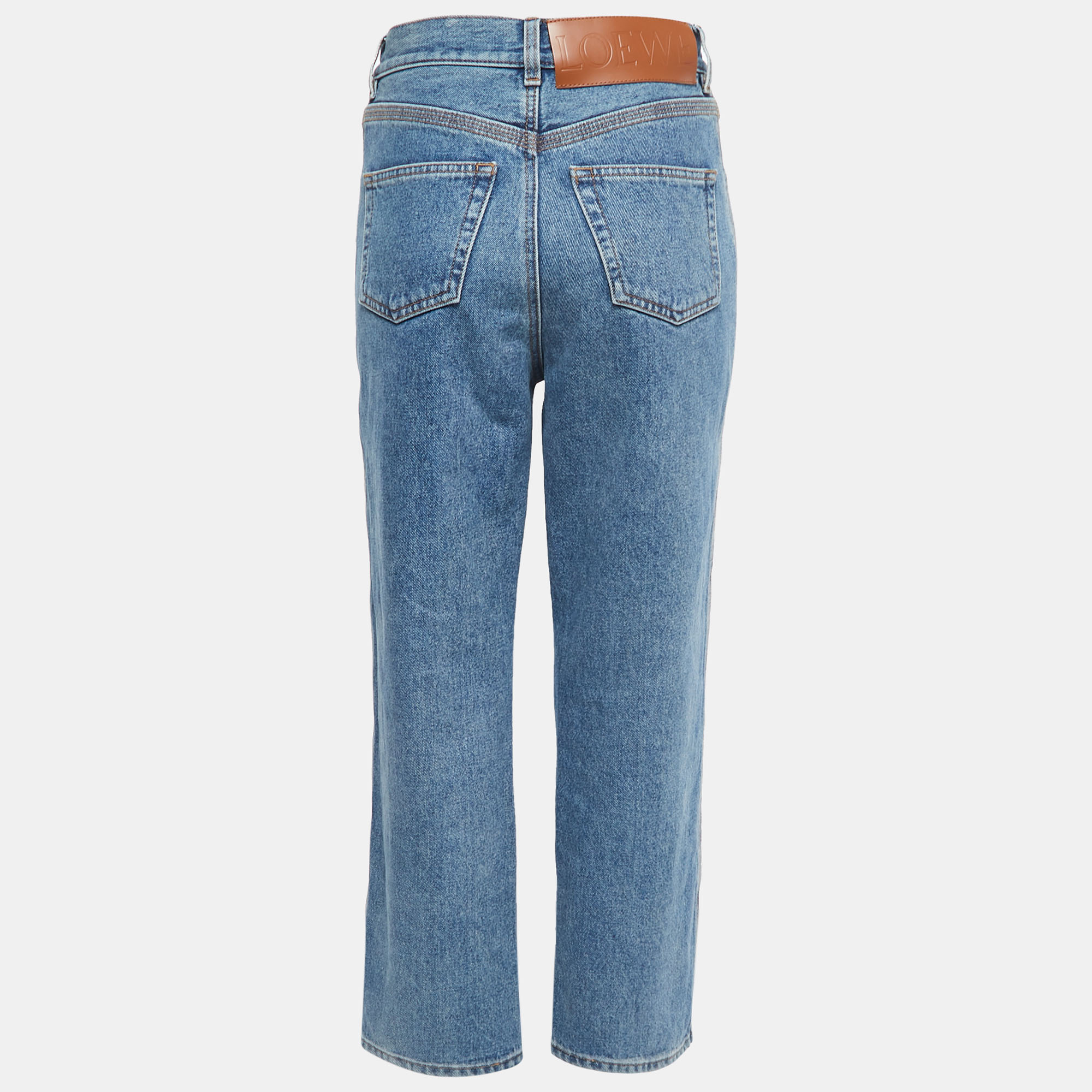 

Loewe Blue Denim Cut-Out Detail Anagram Jeans  Waist 26