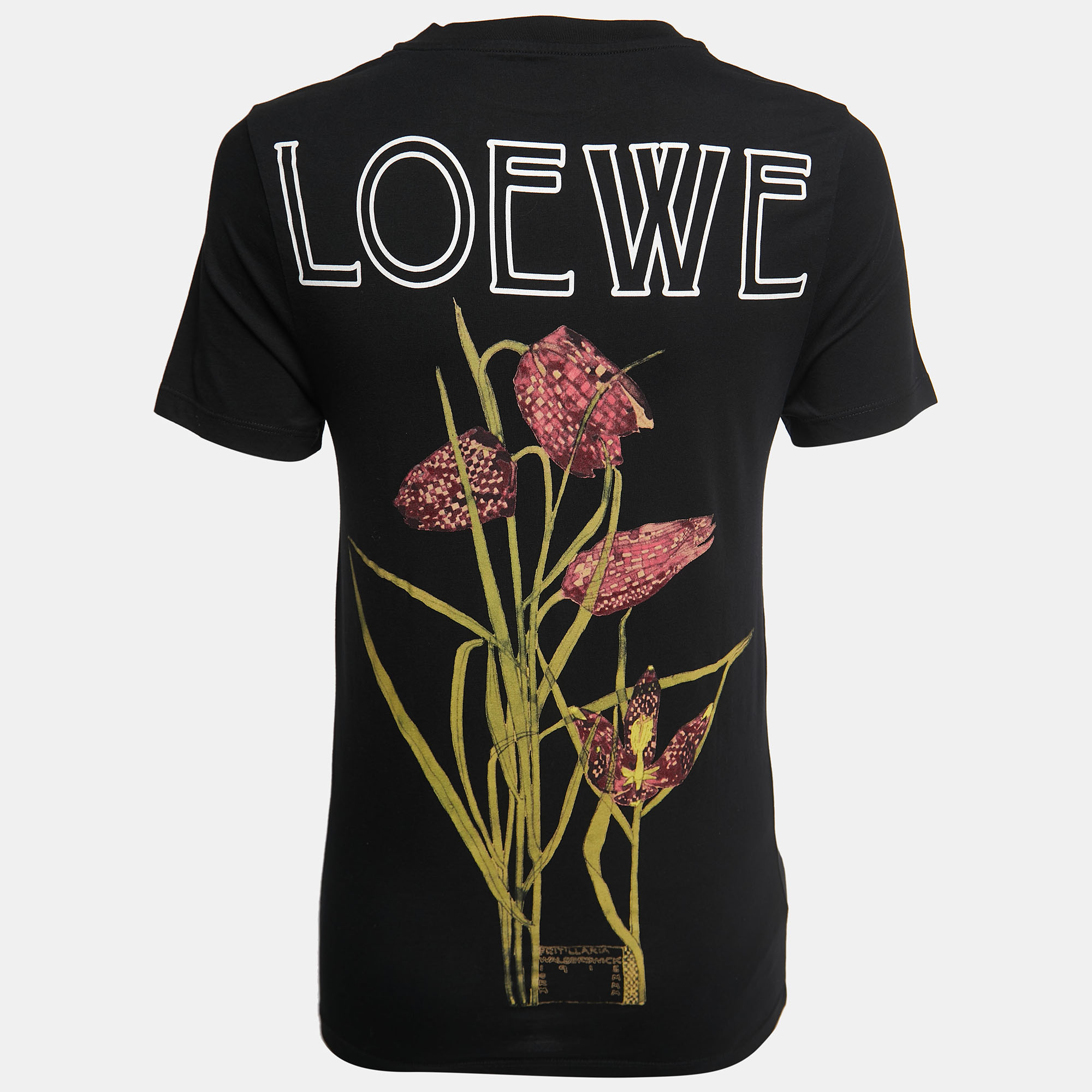 Loewe Black Floral Printed Cotton T-Shirt