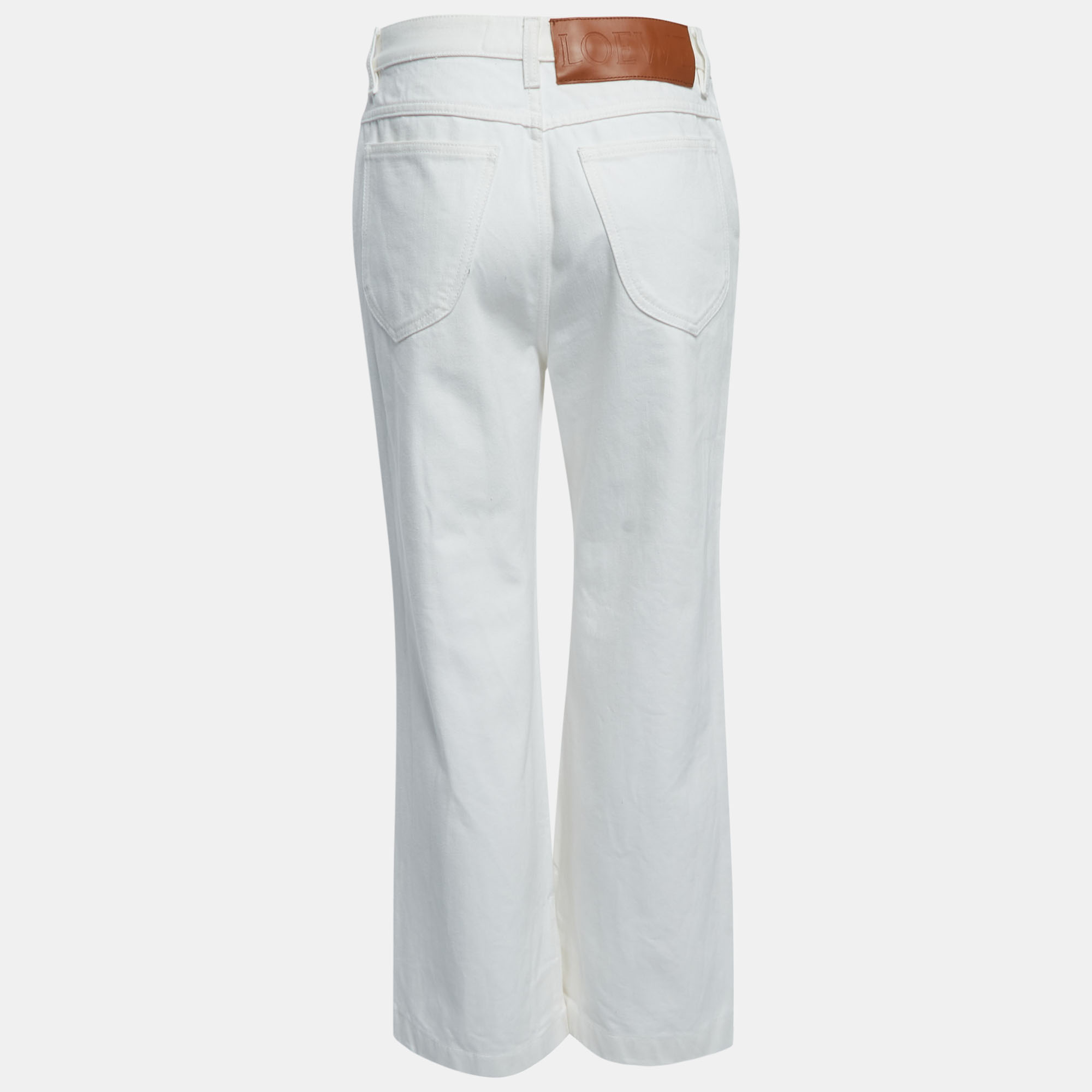 

Loewe White Denim Wide-Leg Jeans  Waist 28
