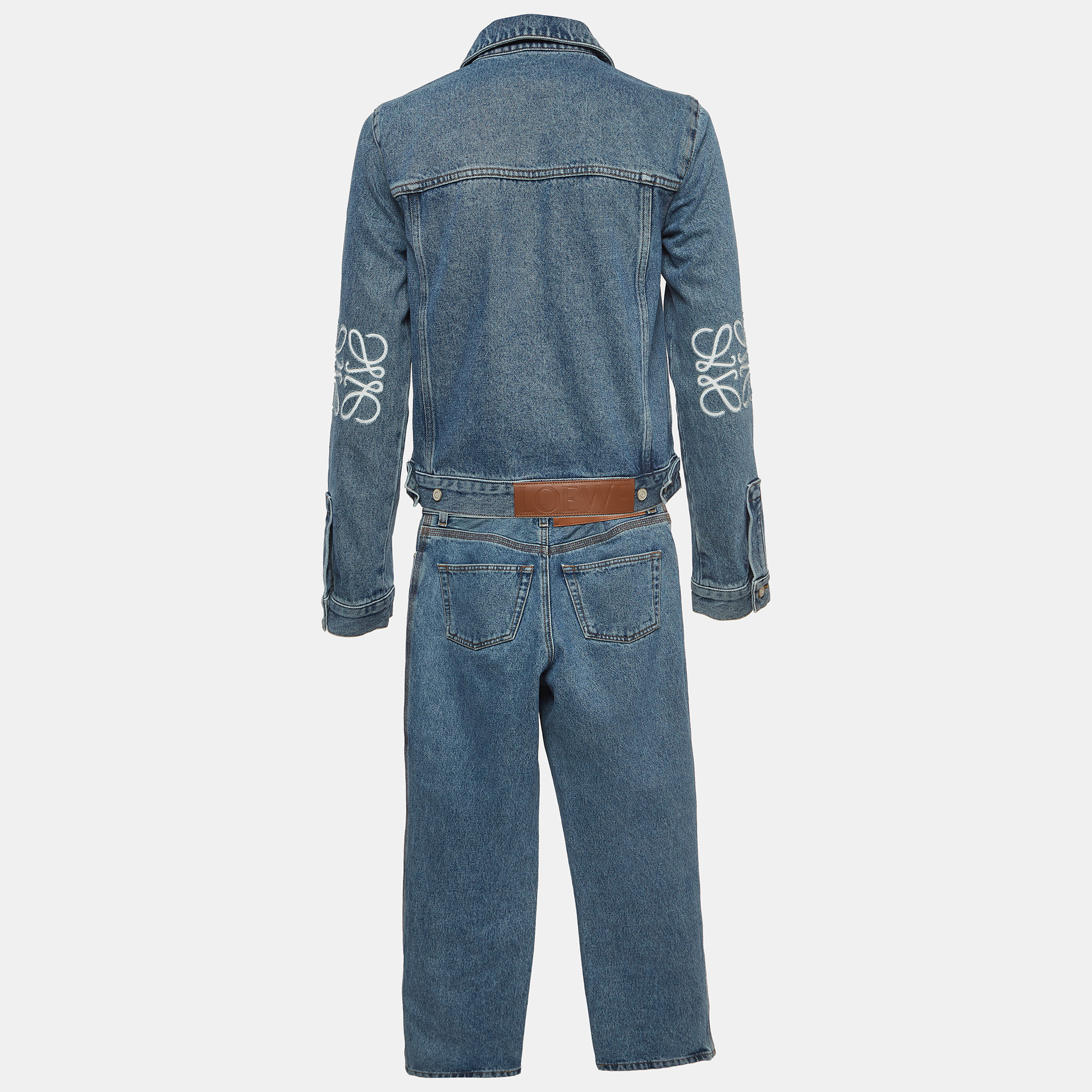 

Loewe Blue Anagram Embossed Denim Jacket and Jeans Set  Waist 26