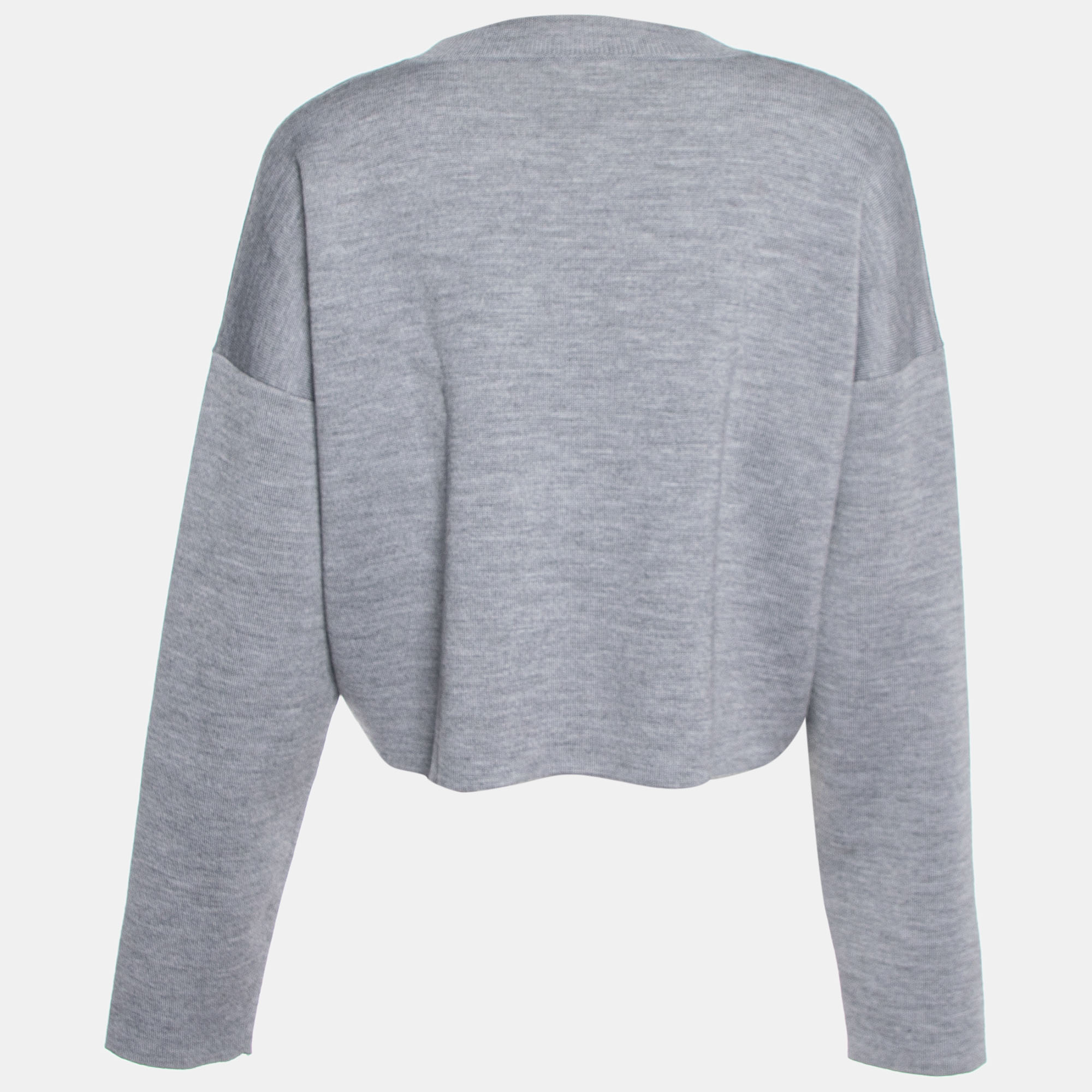 

Loewe Grey Anagram Wool Knit Cropped Sweater