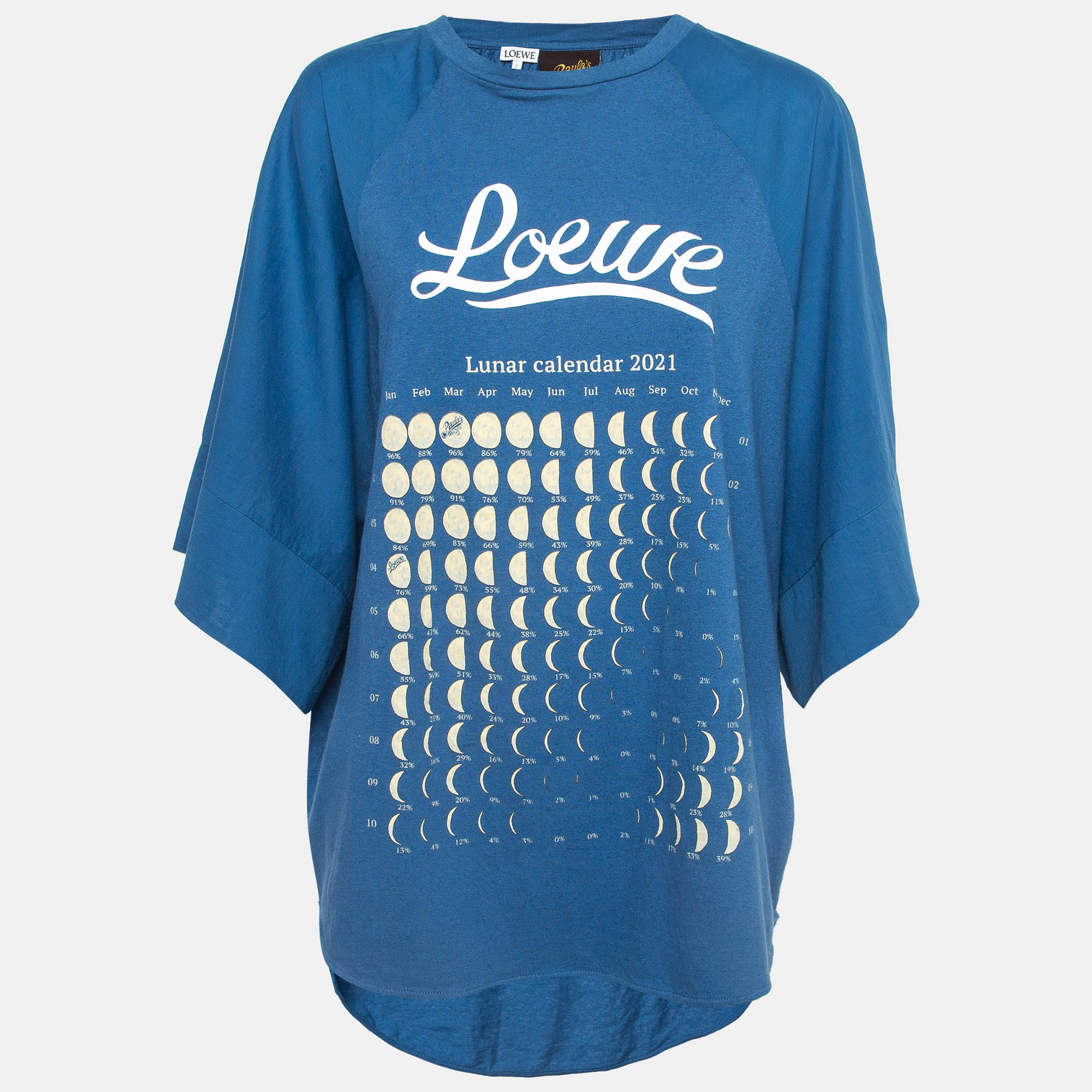 

Loewe Blue Cotton-Blend Lunar Calendar Print Oversized T-Shirt