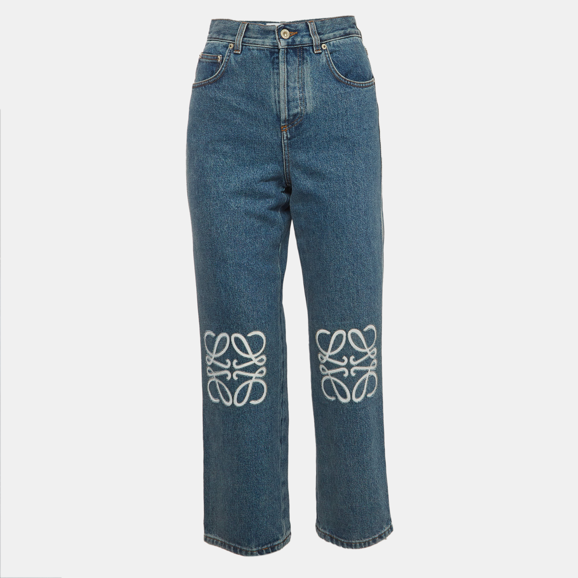 

Loewe Blue Anagram Denim High Rise Jeans S Waist 26"