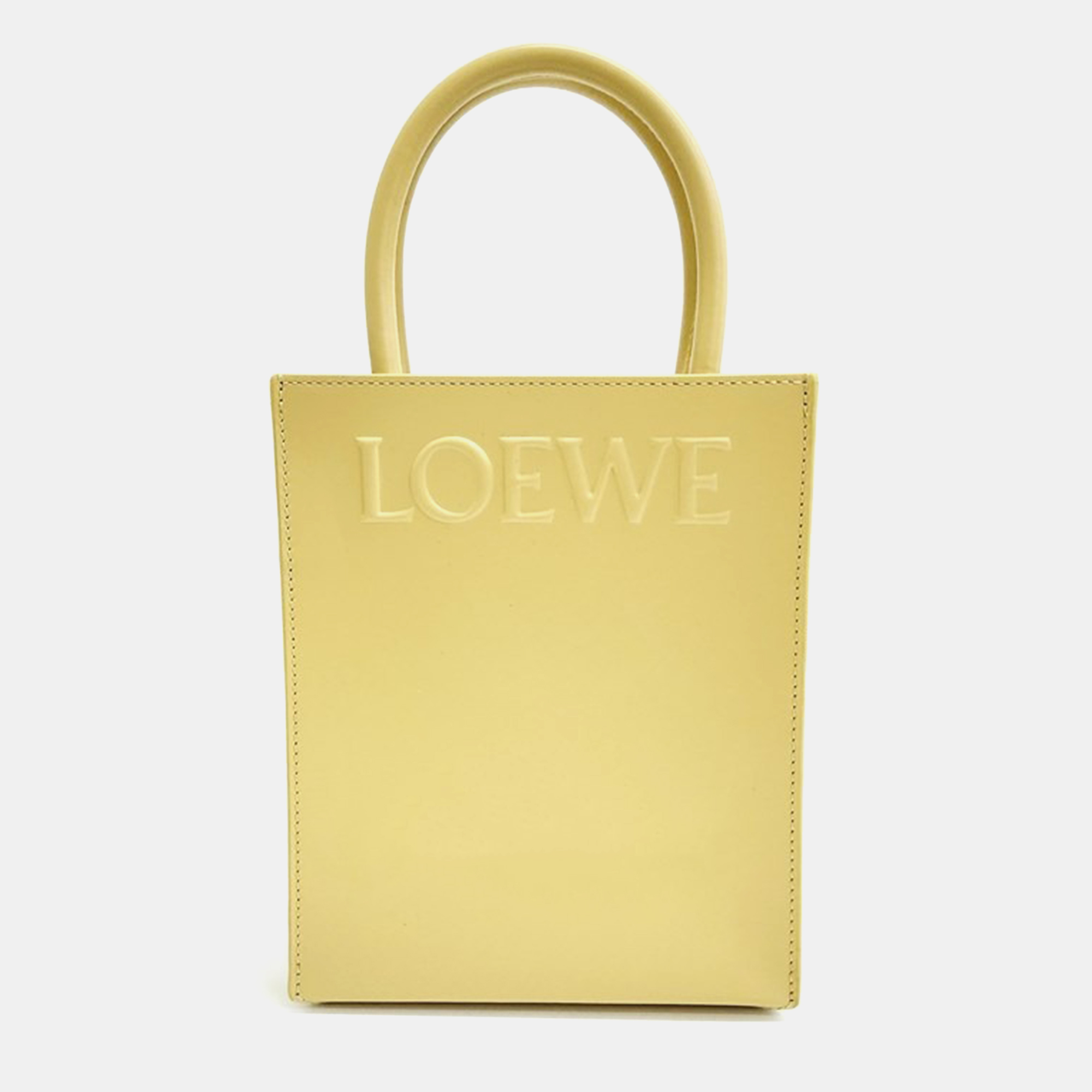 Pre-owned Loewe Yellow Leather A5 Tote Bag