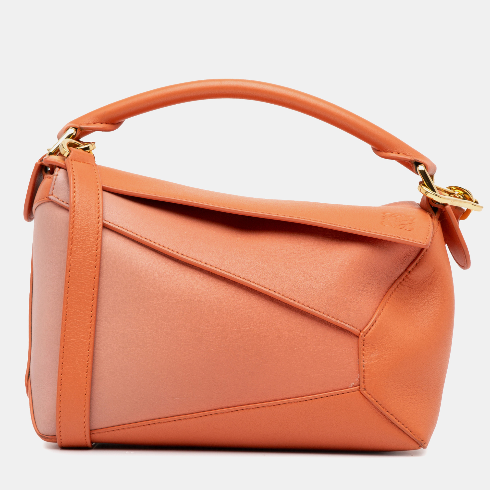 Pre-owned Loewe Small Bicolor Puzzle Bag In Orange