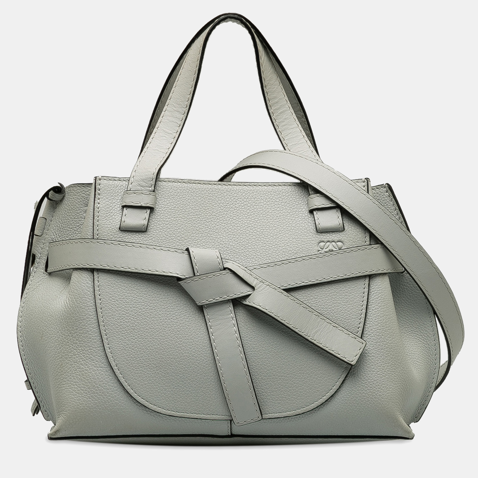 Pre-owned Loewe Mini Gate Top Handle Satchel In Grey