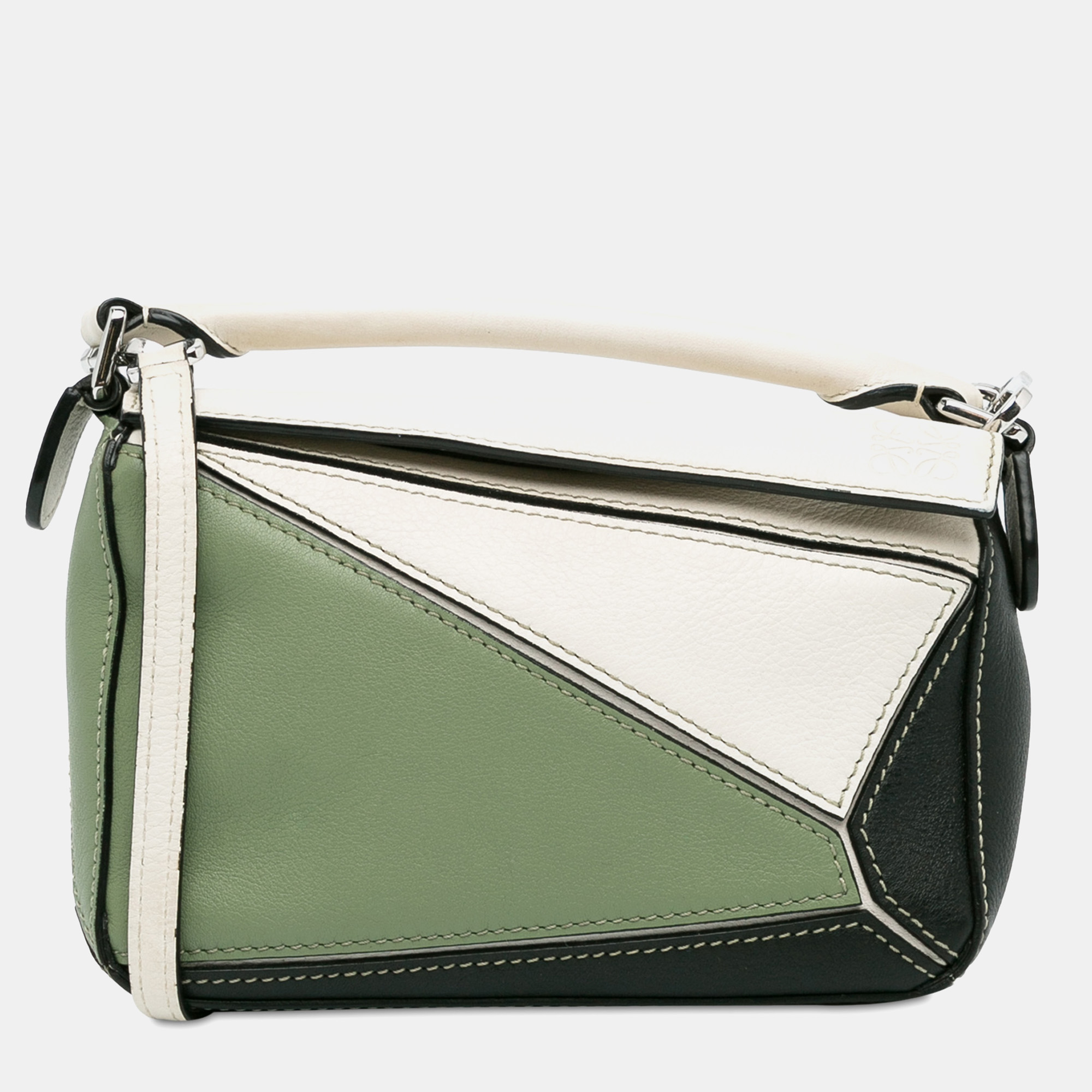 

Loewe Mini Tricolor Puzzle Satchel Bag, Multicolor