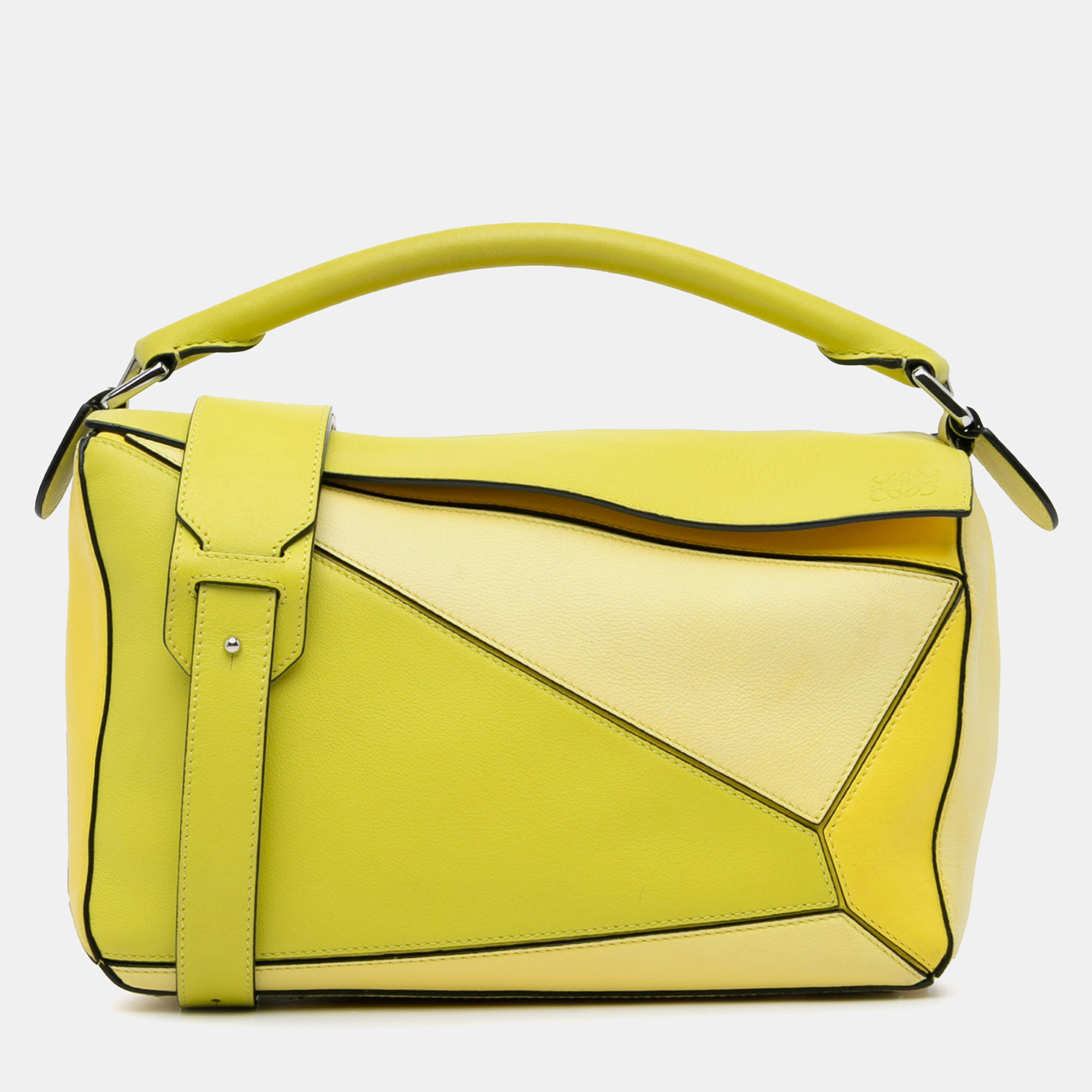 Pre-owned Loewe Medium Puzzle Bag In Yellow