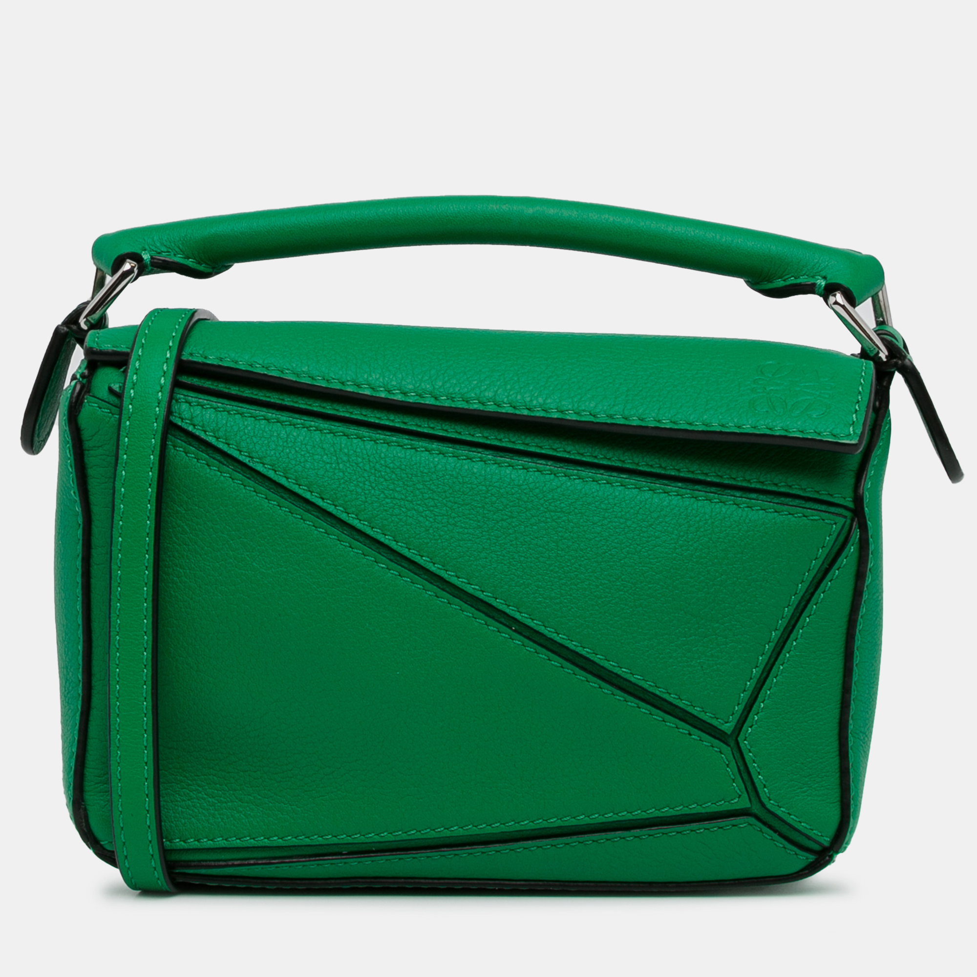 Pre-owned Loewe Mini Puzzle Satchel In Green