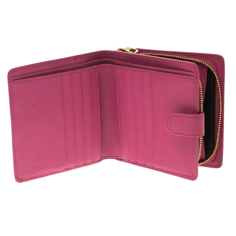 

Loewe Pink Leather Compact Wallet