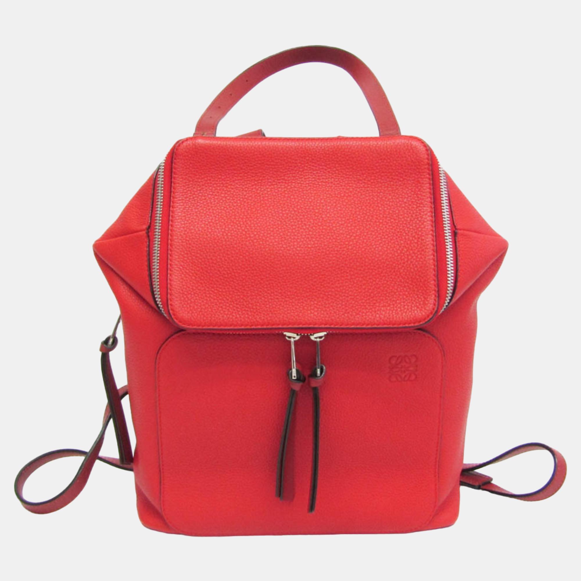 

Loewe Red Leather Goya Backpack