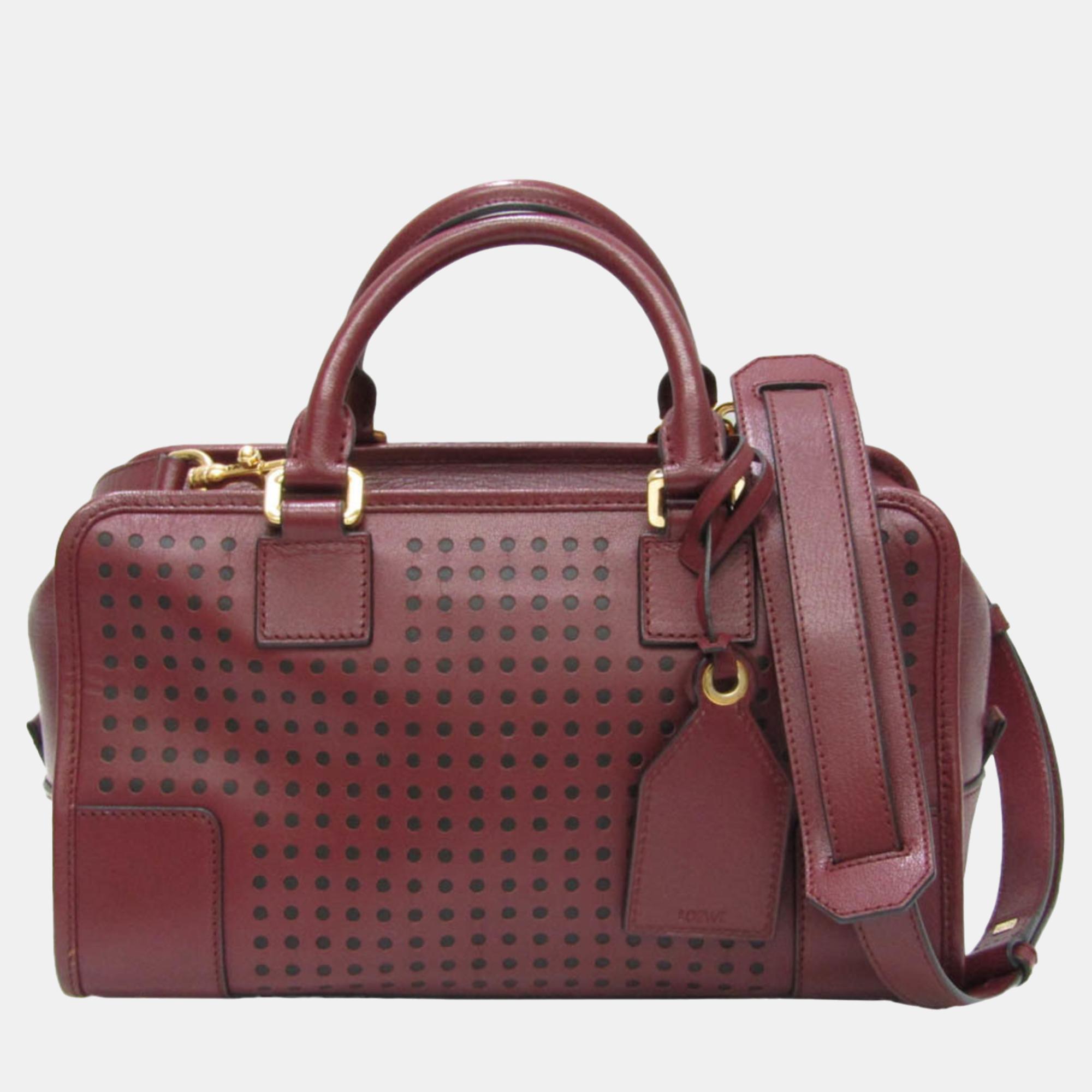 

Loewe Bordeaux Leather Amazona Satchel, Burgundy