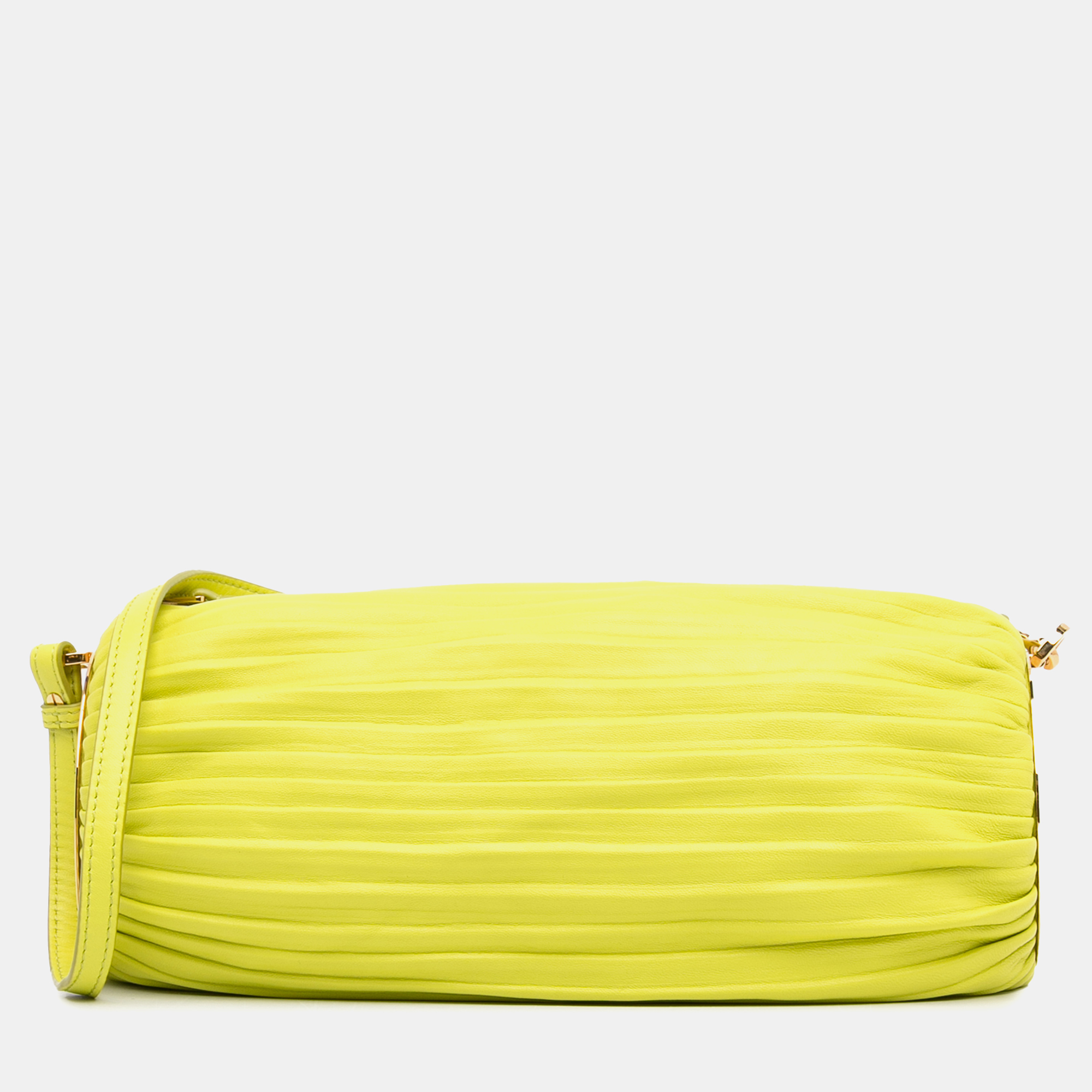 Pre-owned Loewe Nappa Bracelet Pouch In Yellow