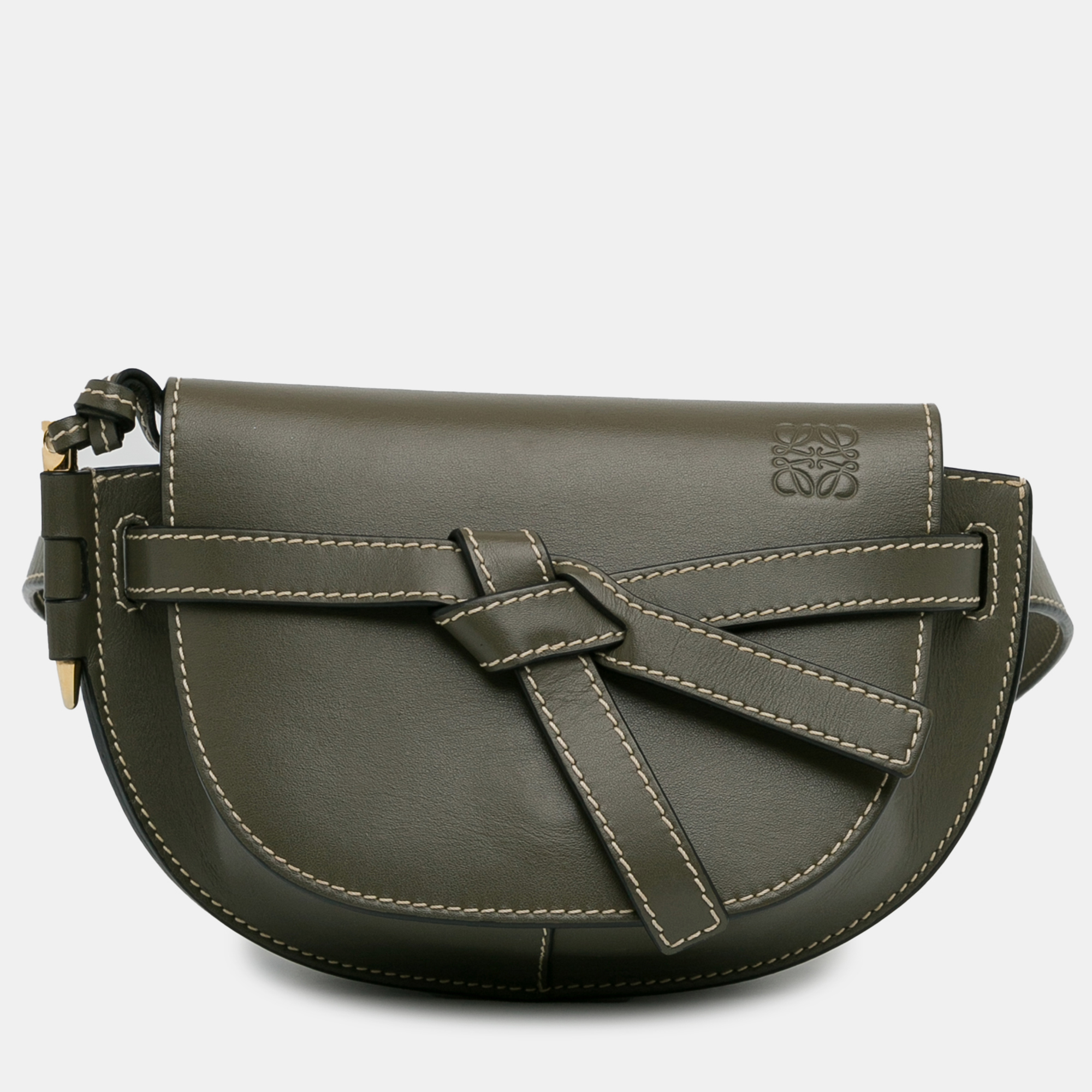 

Loewe Dark Green Leather Mini Gate Belt Bag