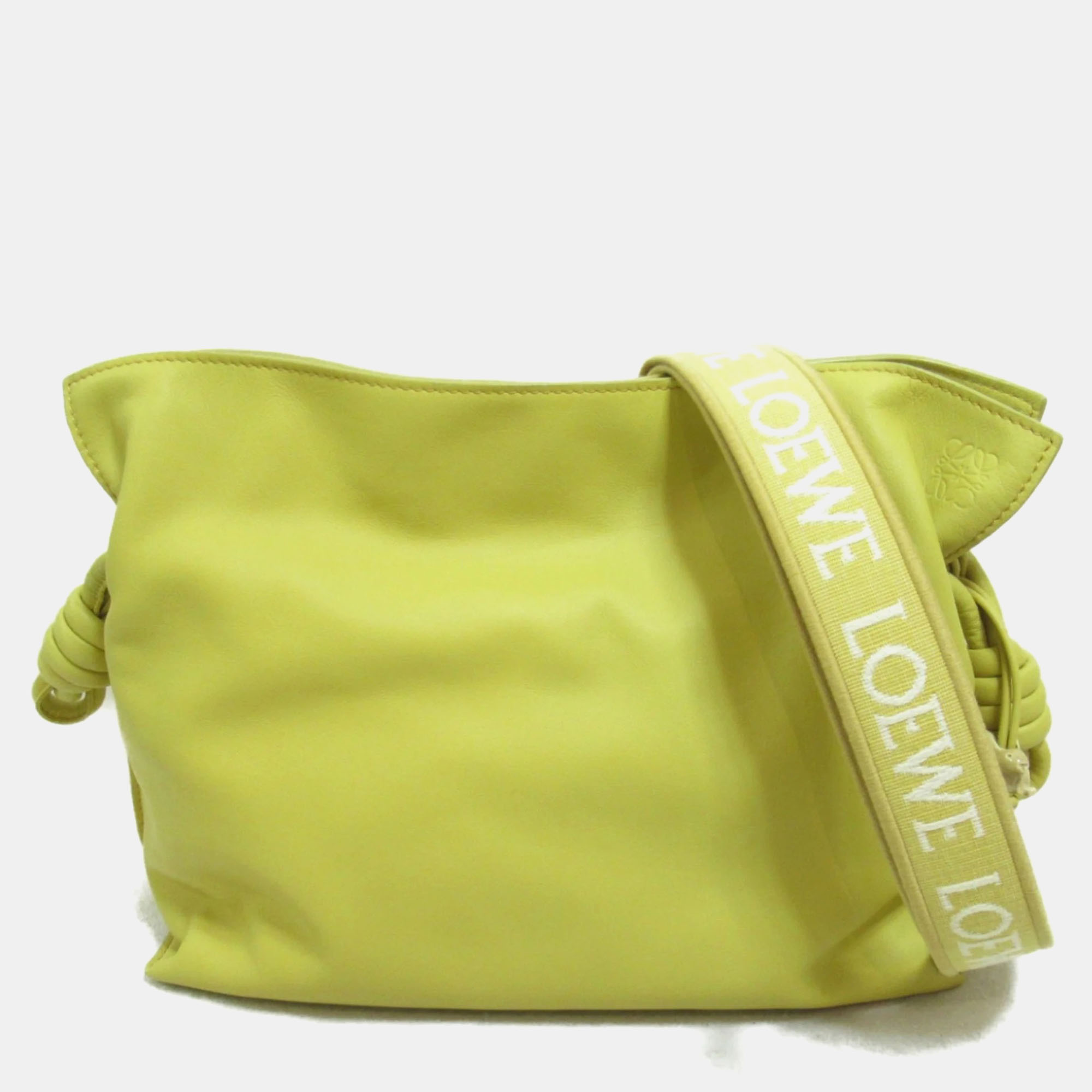 

Loewe Yellow Leather Calfskin Monochrome Flamenco Knot Shoulder Bags