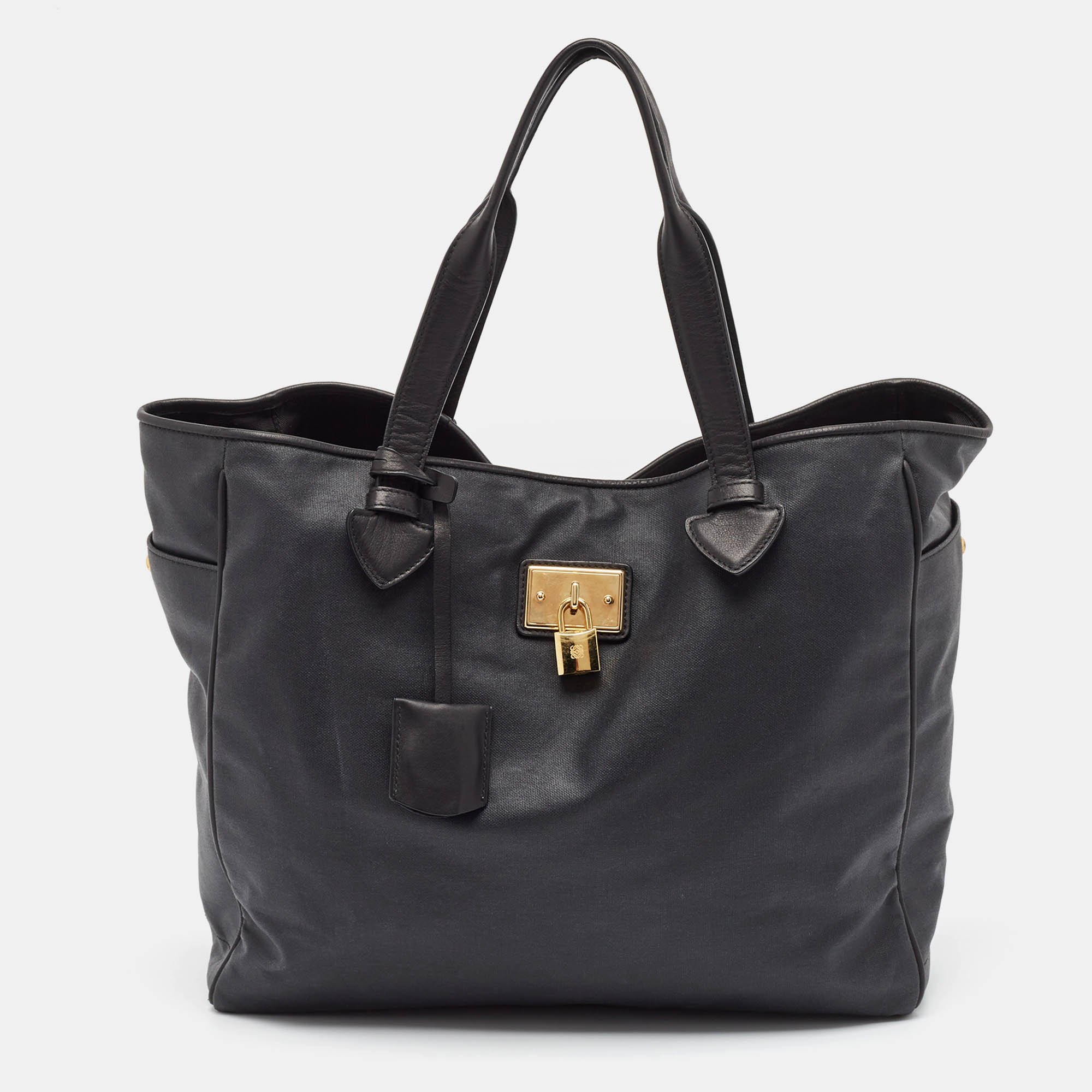 

Loewe Black Coated Canvas Shopper Tote