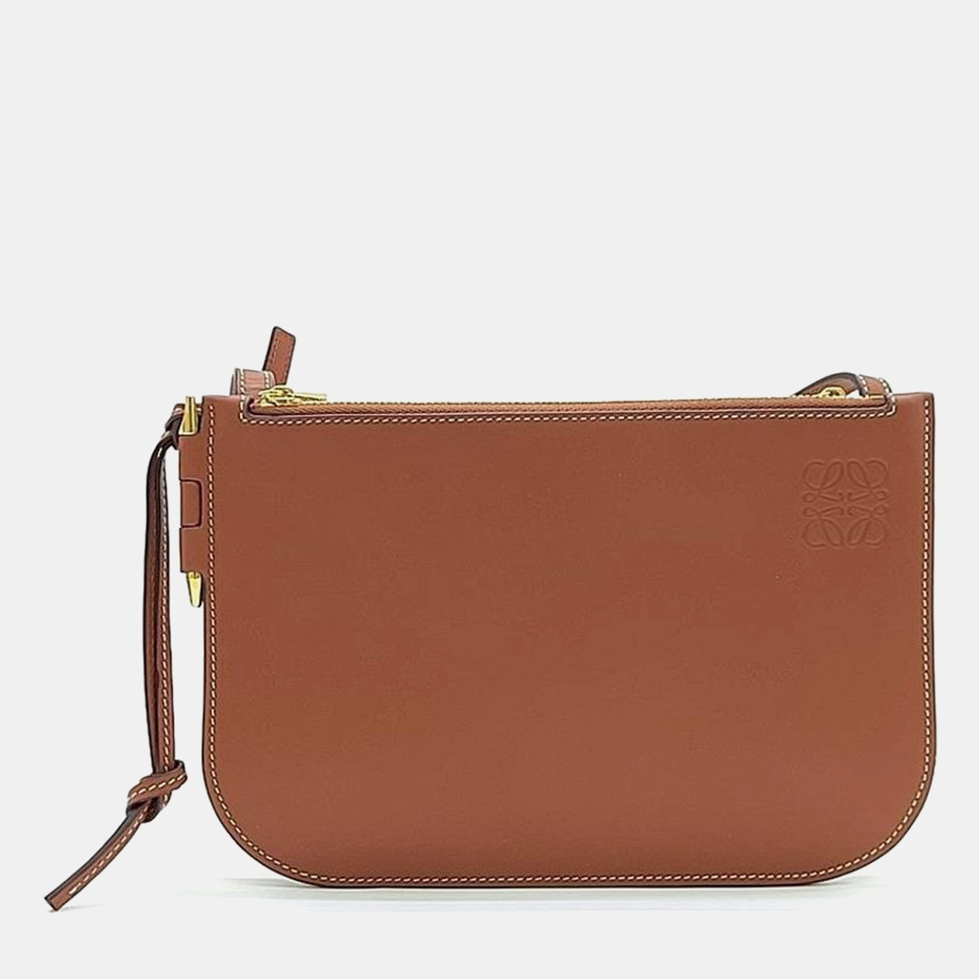 

Loewe Gate Double Zipper Pouch Bag, Brown