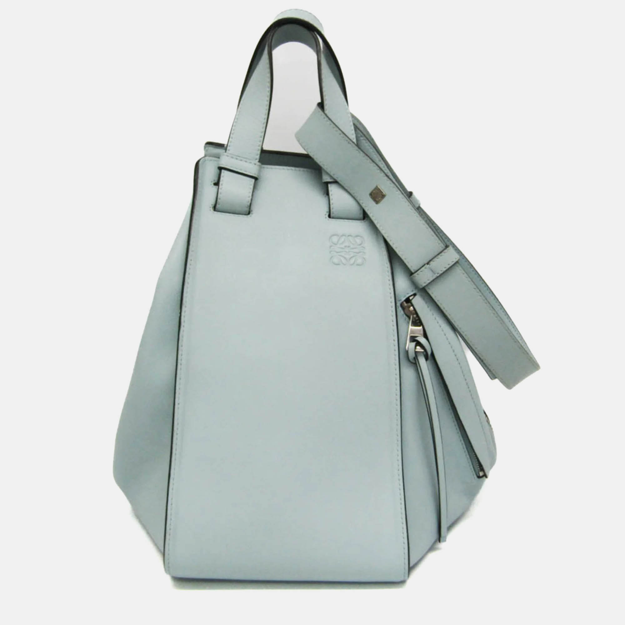 Pre-owned Loewe Light Blue Leather Hammock Shoulder Bag