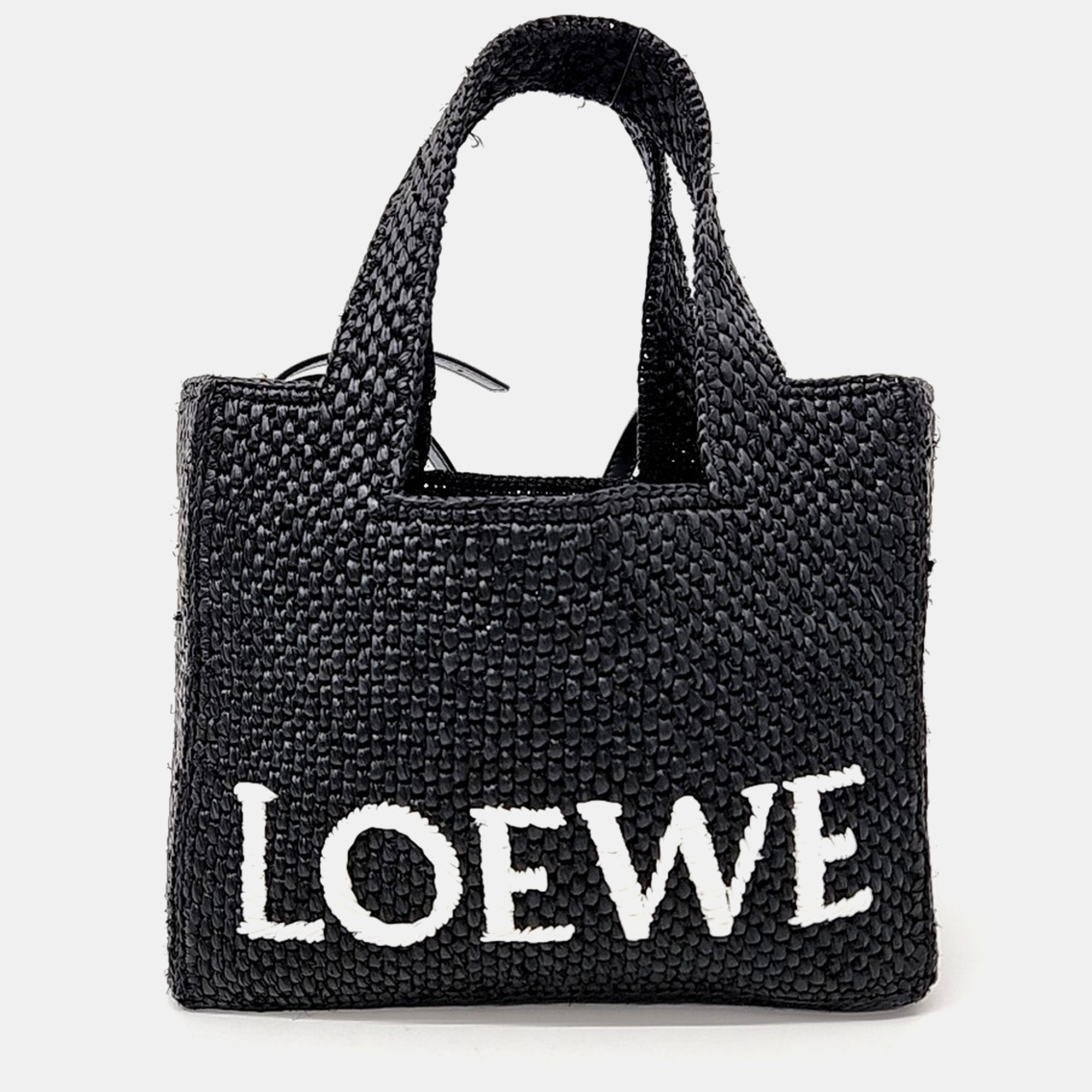 

Loewe raffia tote and shoulder bag, Black