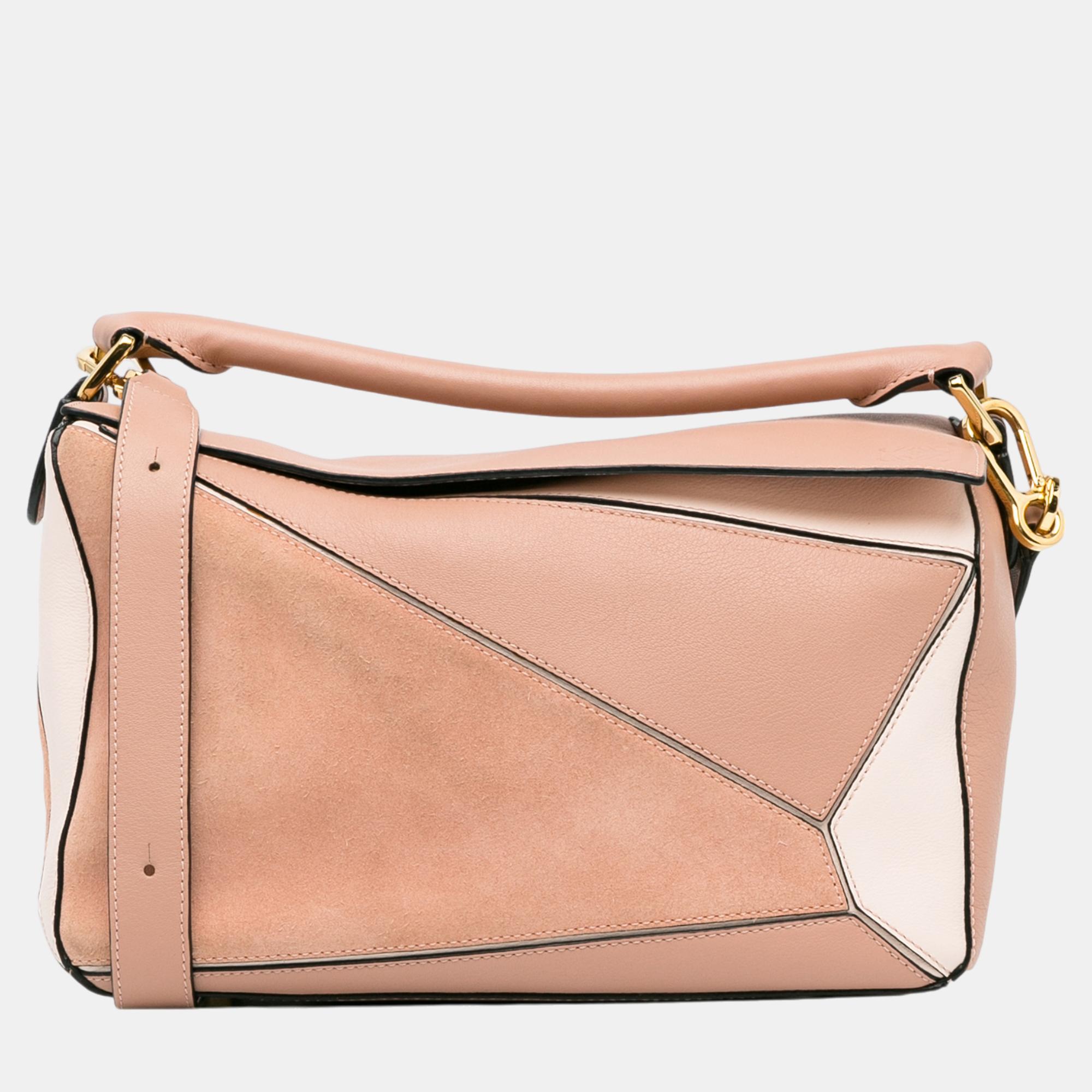 

Loewe Pink Small Bicolor Puzzle Satchel