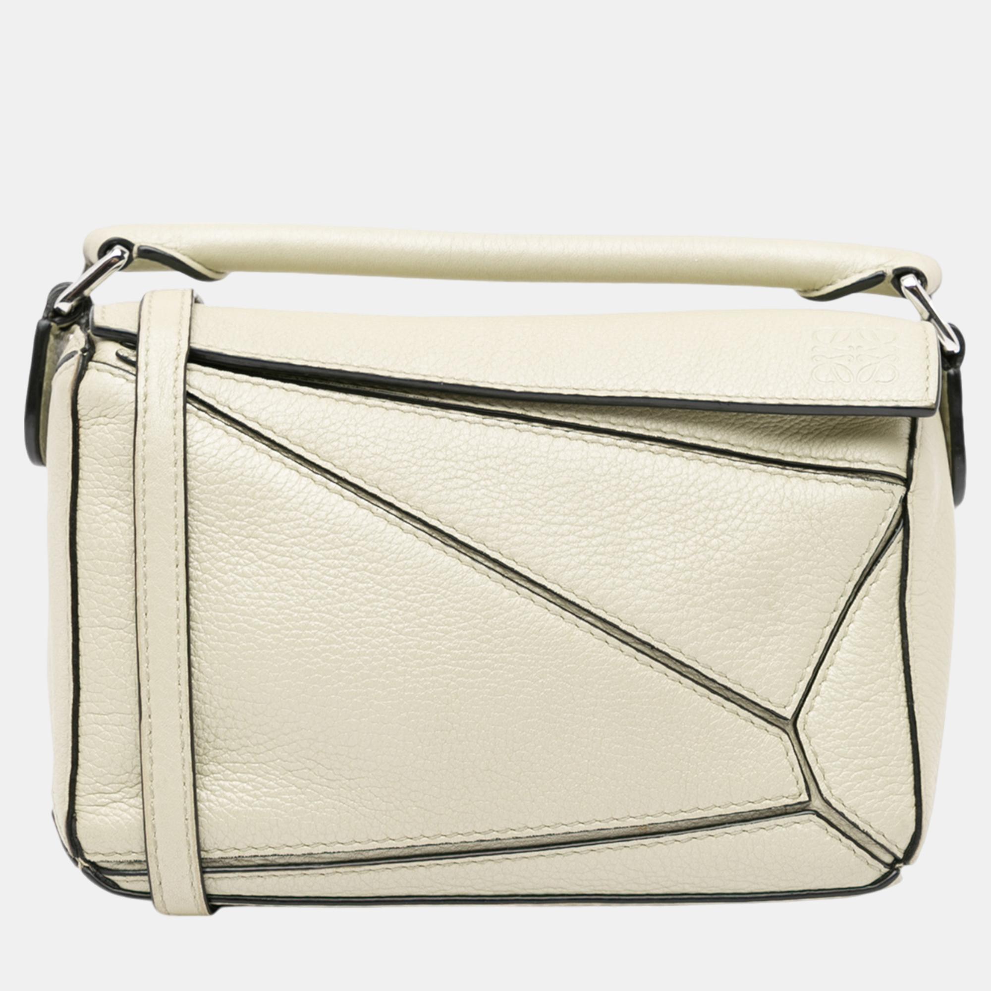 

Loewe White Mini Puzzle Satchel