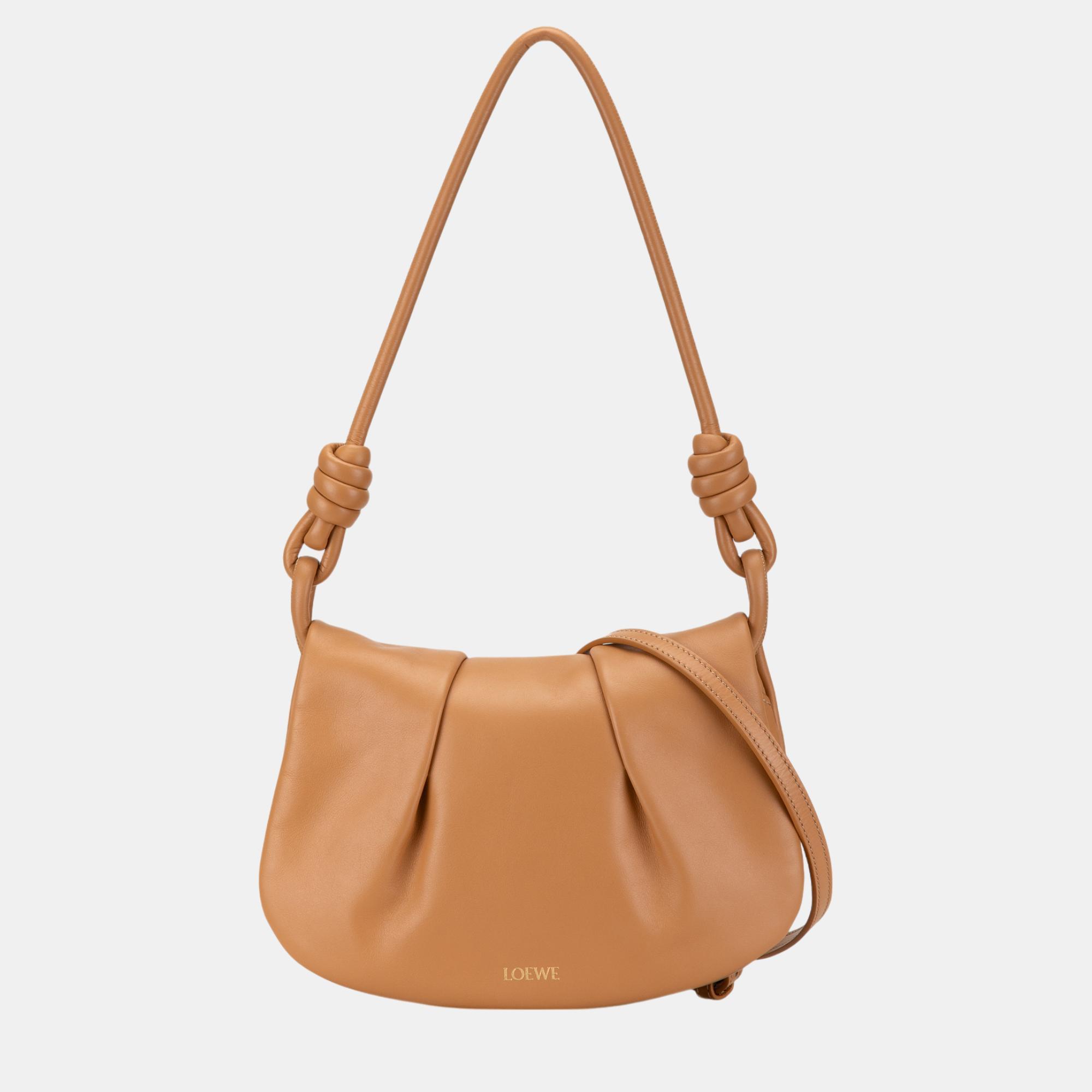 

Loewe Leather Paseo Satchel Bag, Brown