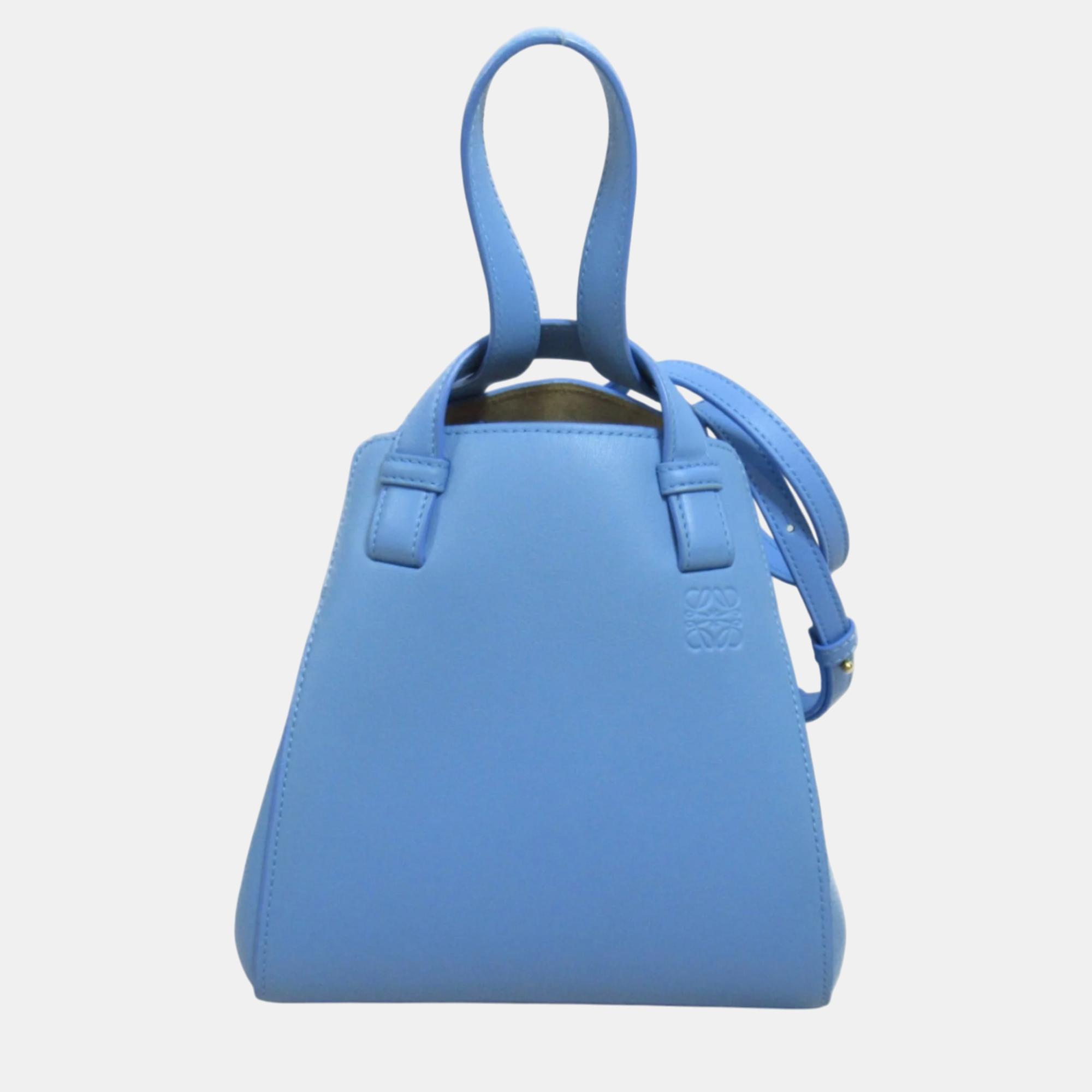 Pre-owned Loewe Blue Light Leather Hammock Nugget Shoulder Bag