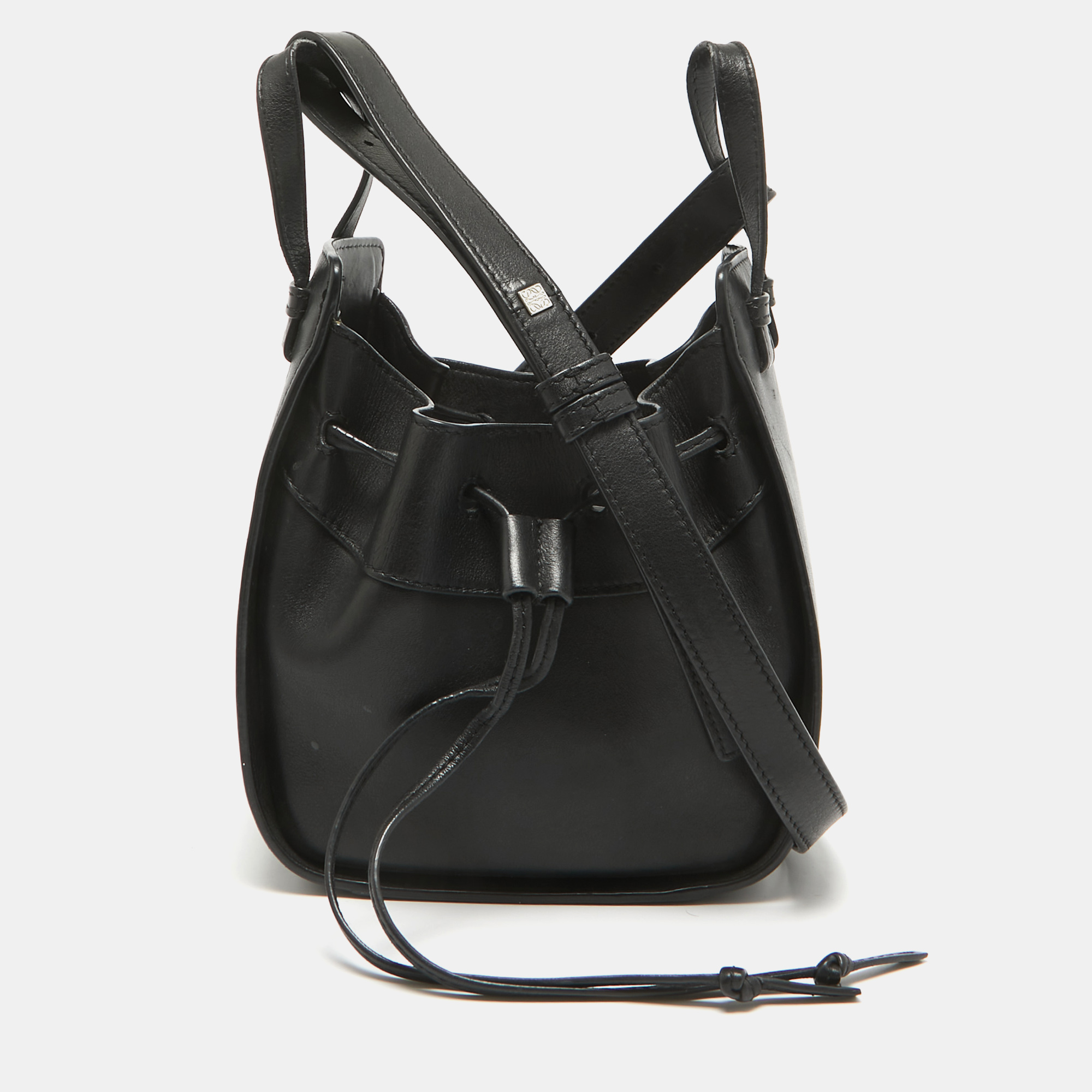 

Loewe Black Leather Mini Hammock Drawstring Shoulder Bag