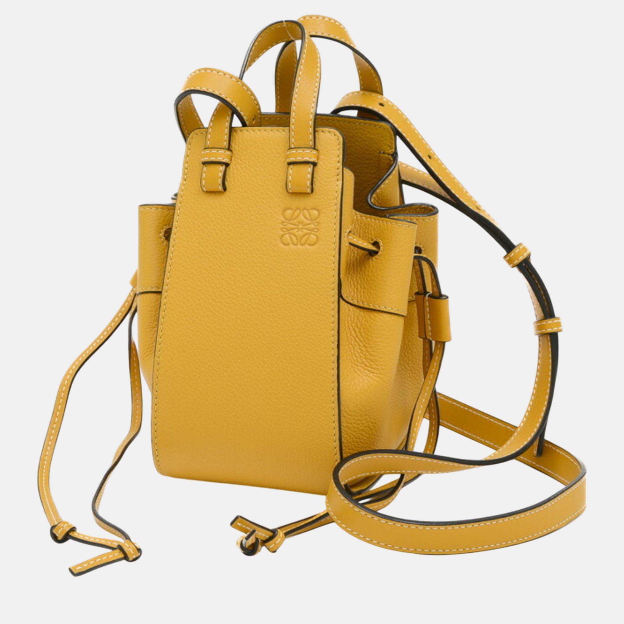 

Loewe Calfskin Sunflower Hammock Drawstring Bag, Yellow